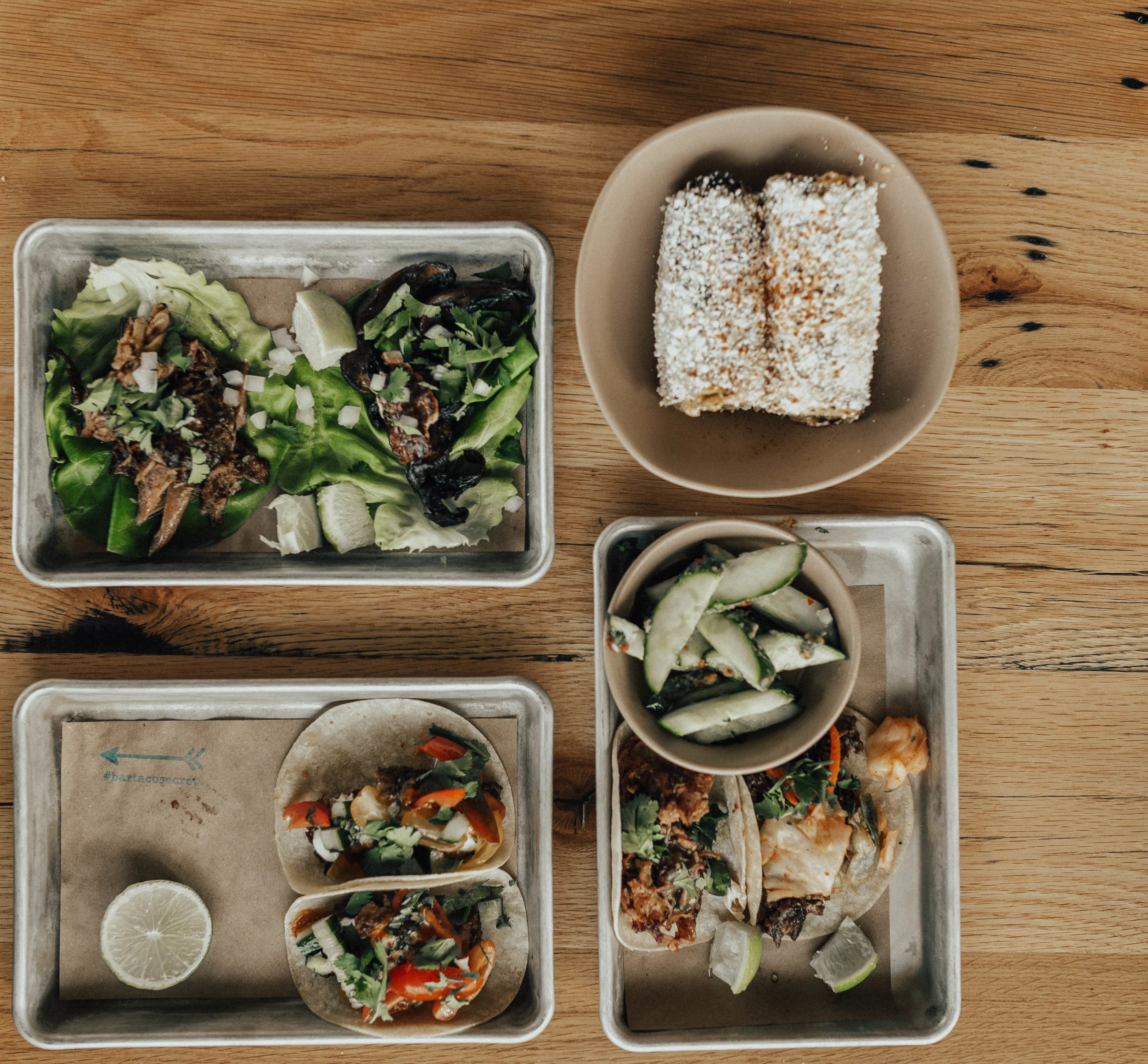 a collection of tacos