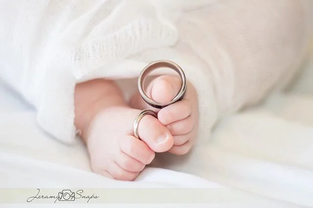 Babies, am I right? Little feet with Mom &amp; Dad&rsquo;s rings? Precious &amp; priceless!
.
.
In prepping a relaunch of my website, I dug up a collection of photos from various sessions. Book your session today at JeramySnaps.com!
.
.
Not just #wed