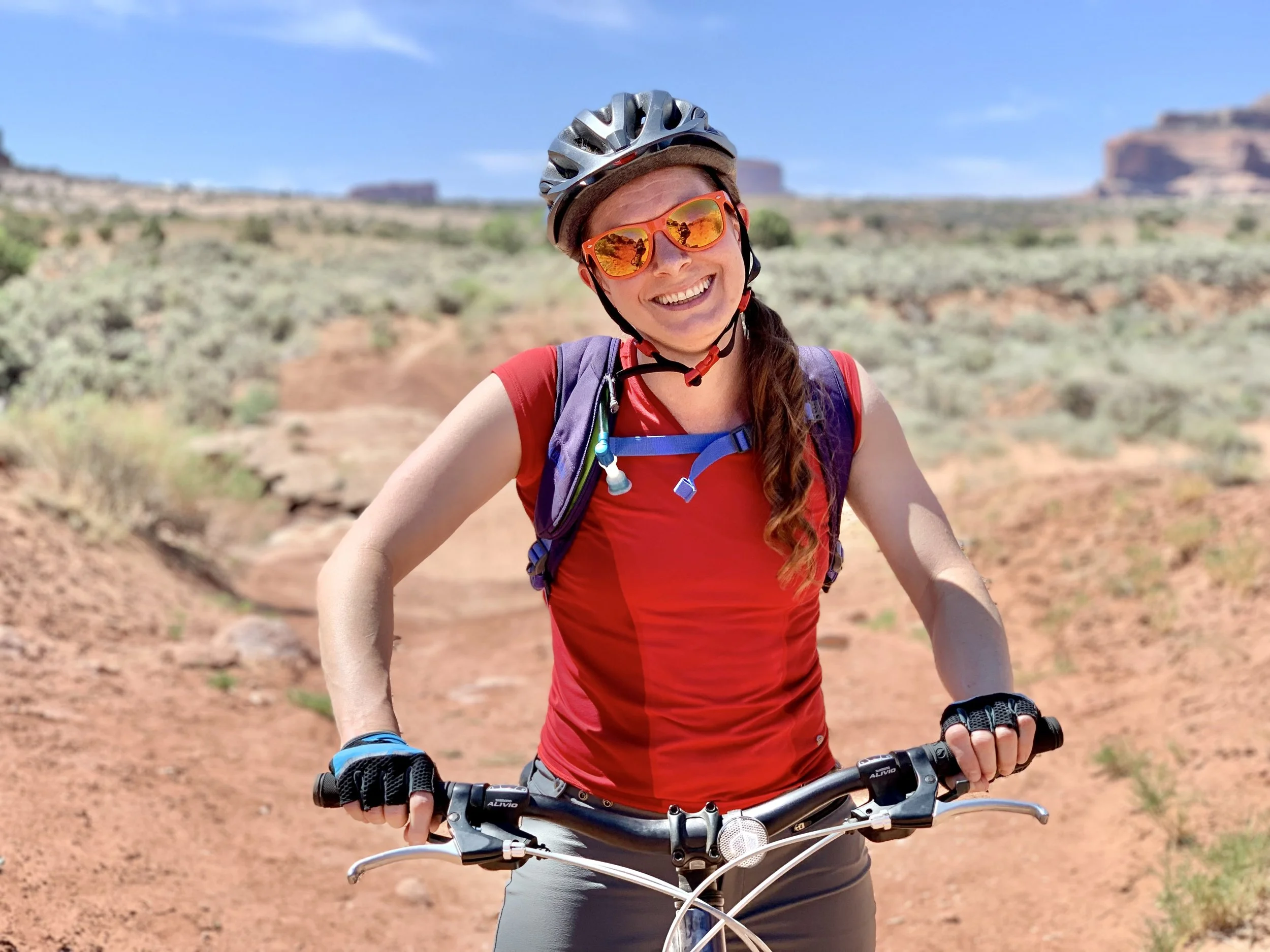 Becky mountain biking near Moab