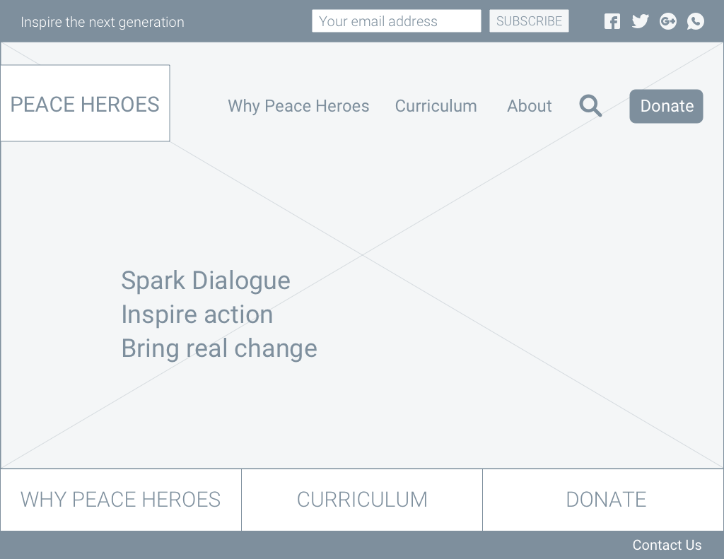Homepage option 1