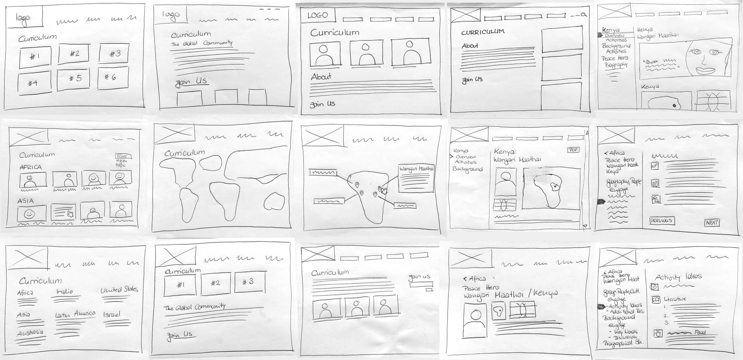 Curriculum landing page and lesson