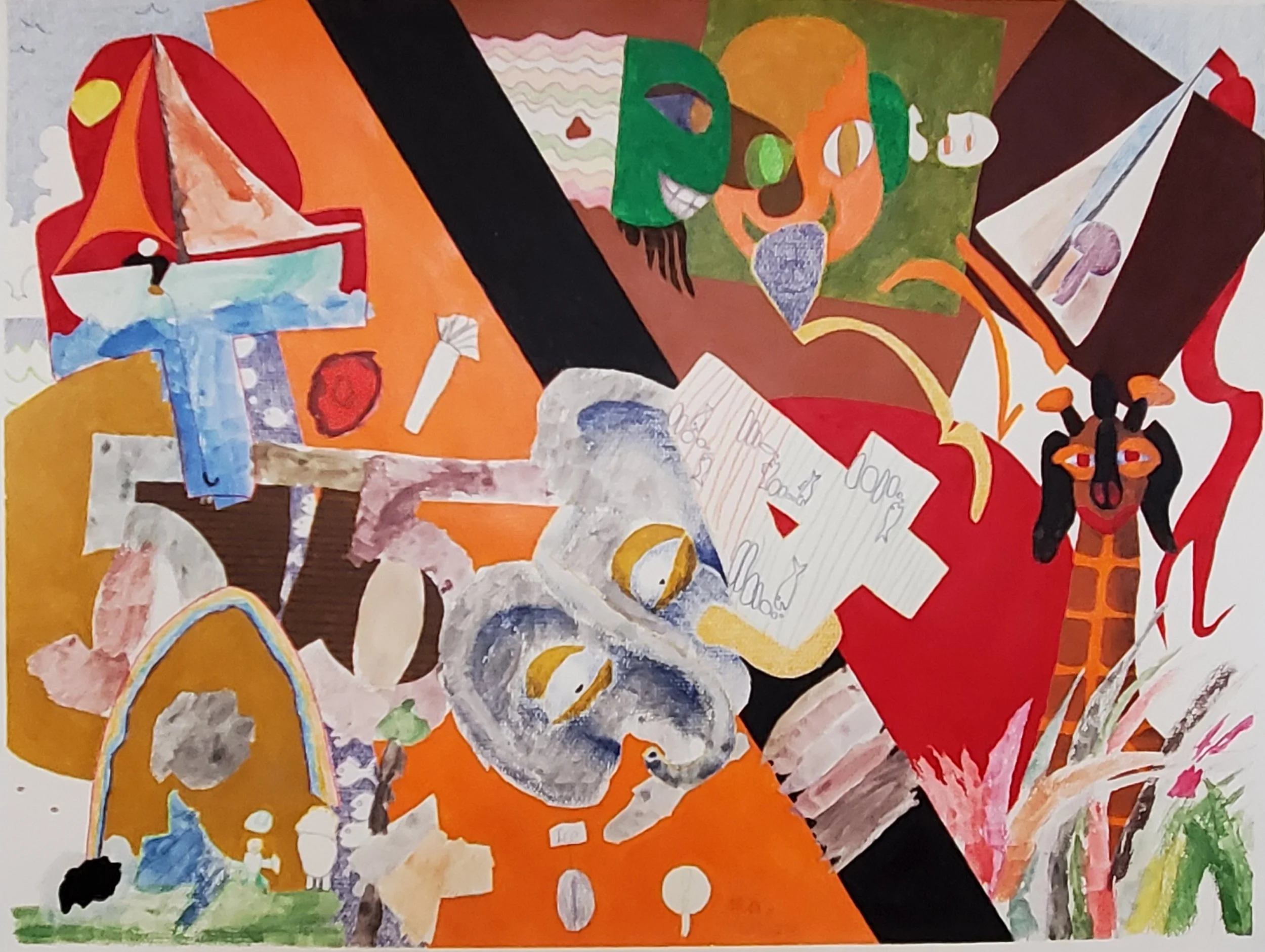 DAD IS 55 1995 26" X 20" Acrylic on paper
