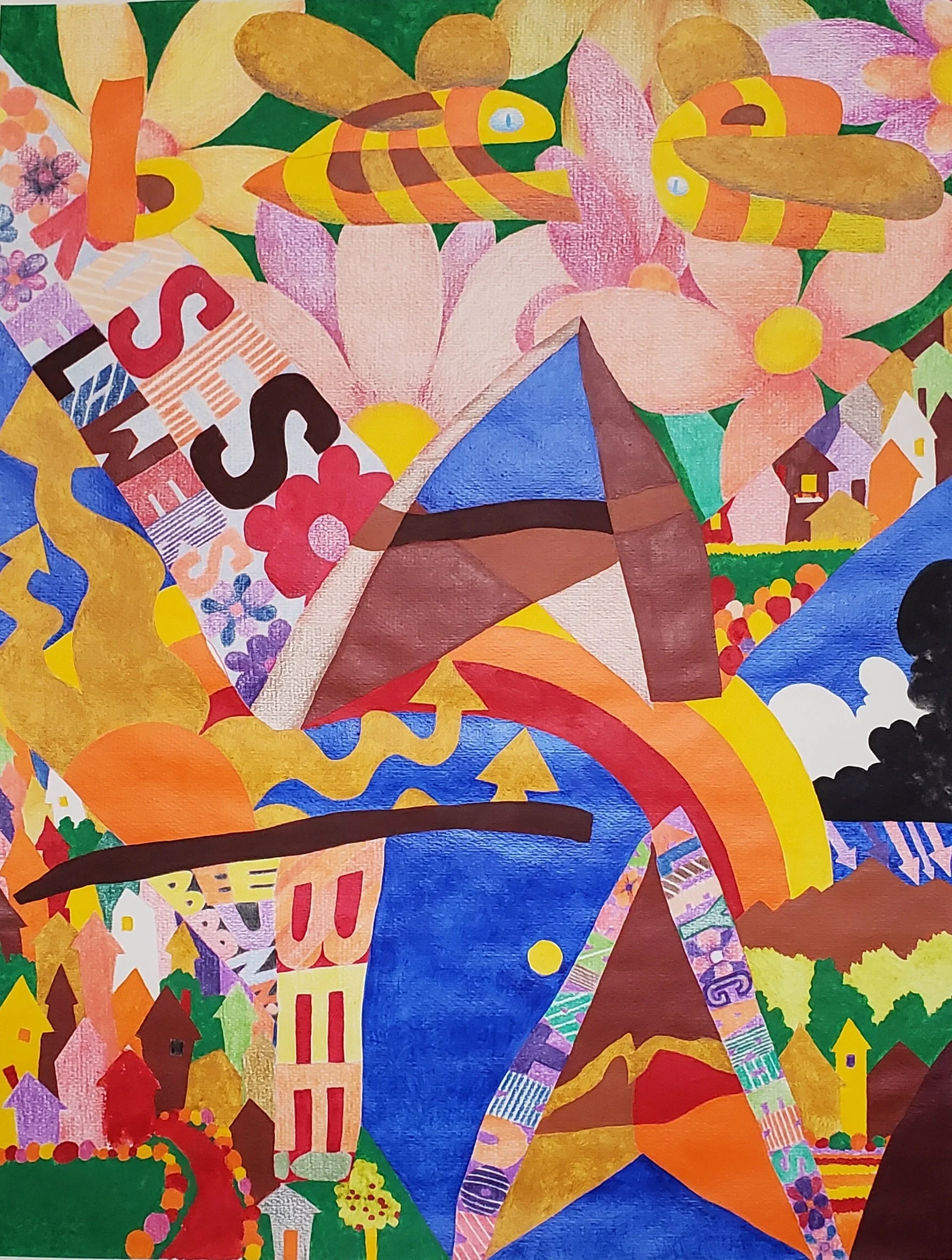 THE BEE 1995 20" X 26" Acrylic on paper