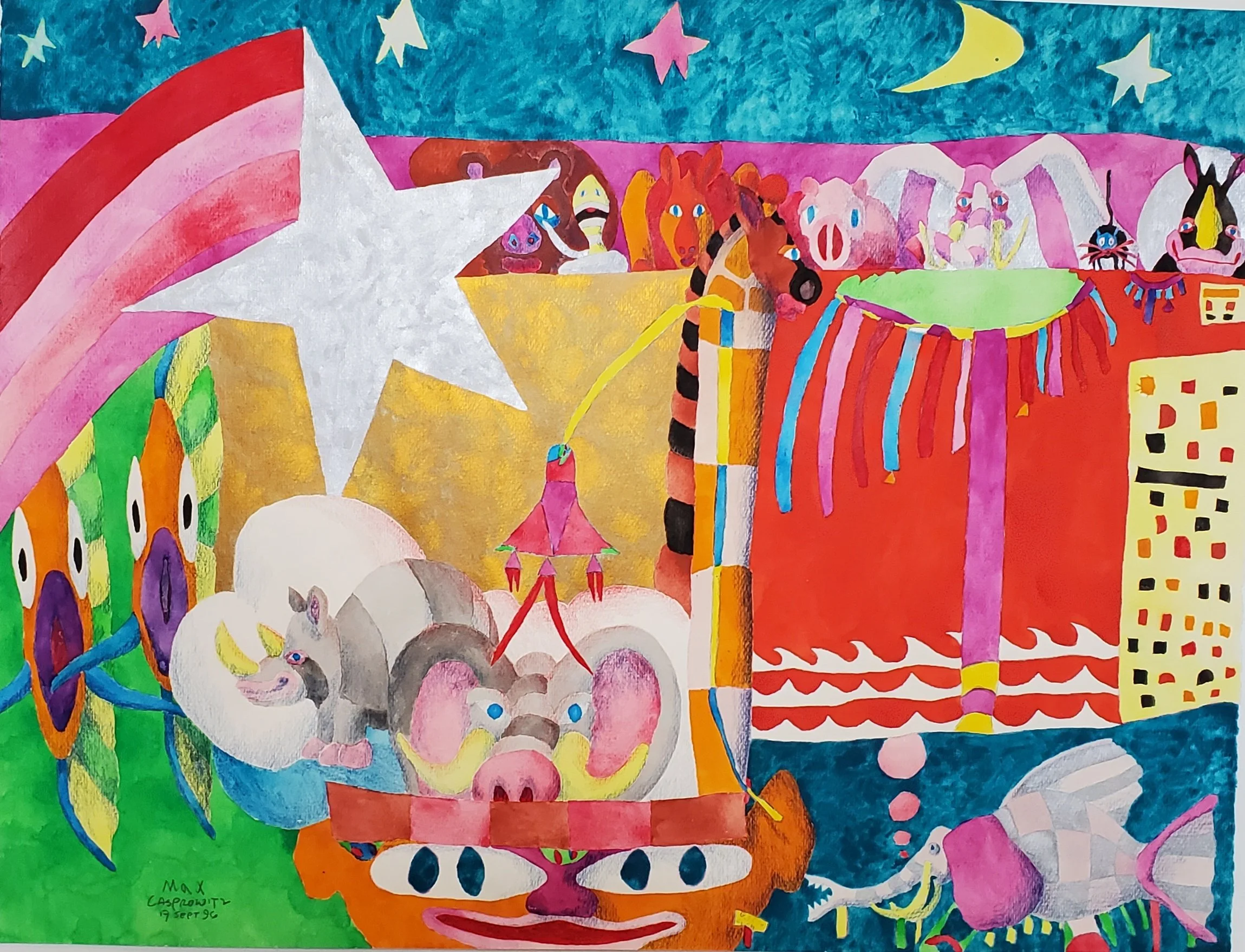 SPACE IDEAS 1996 26" X 20" Acrylic on paper