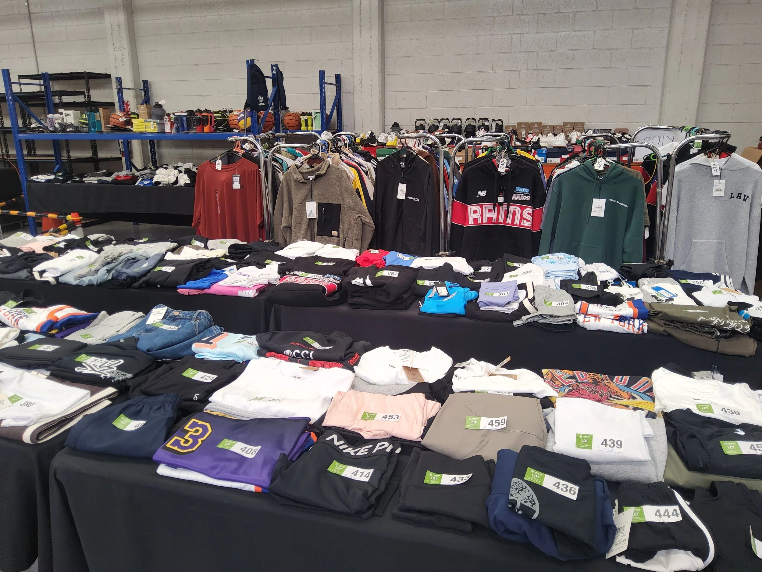Major Sportswear &amp; Equipment Retailer Liquidation Clothing &amp; Sports Accessories (viewing unavailable for this auction, see specific pick up times) 