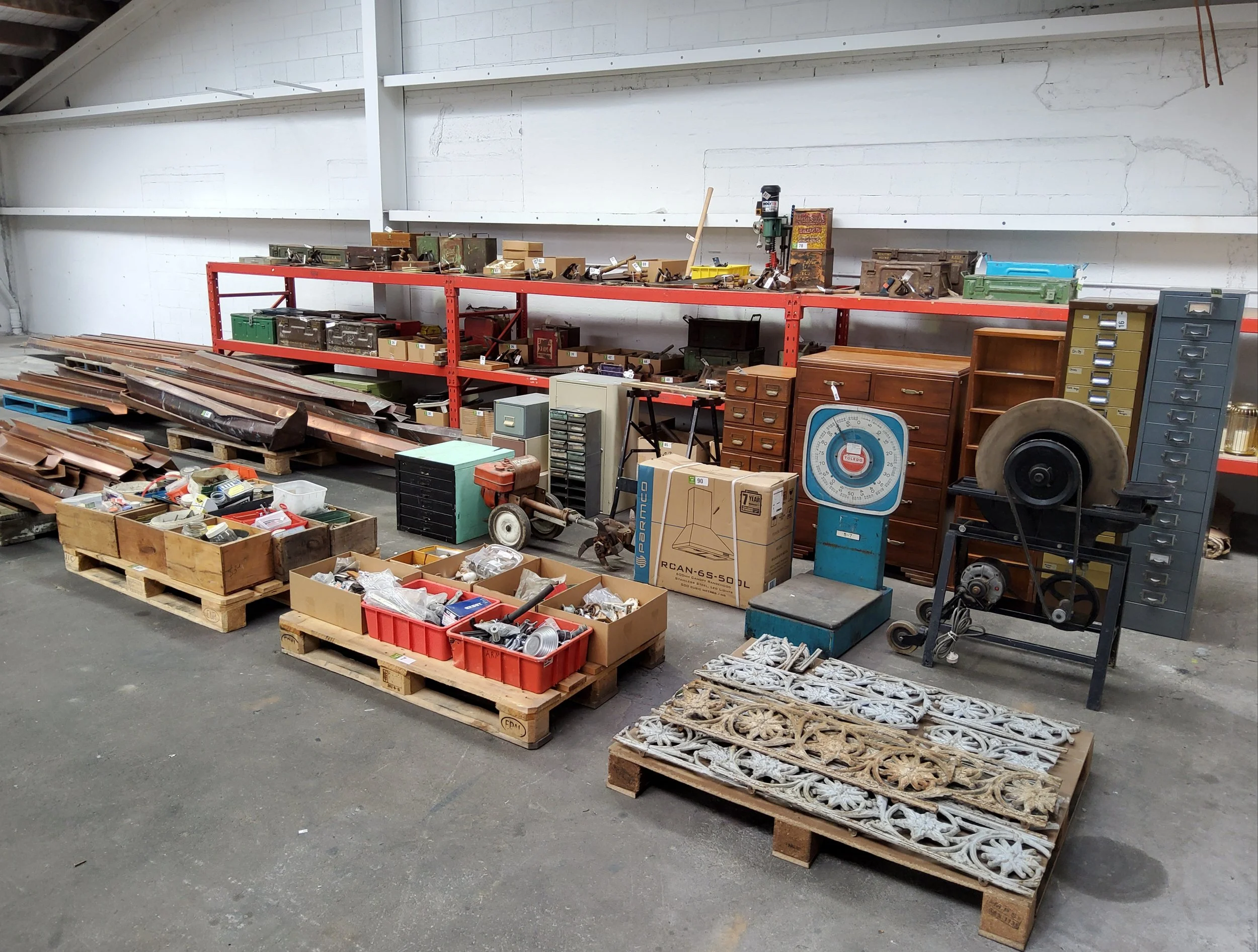 Engineers Workshop Collectible Auction - Hand Tools, Metal Tool Boxes, Copper Spouting, Wooden Boxes &amp; More