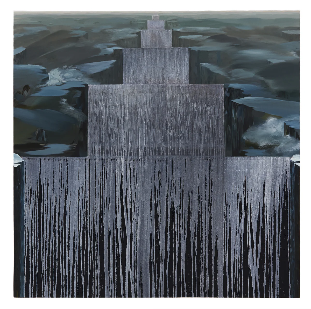 the expanse , Flashe and oil on canvas, 84" x 84", 2017