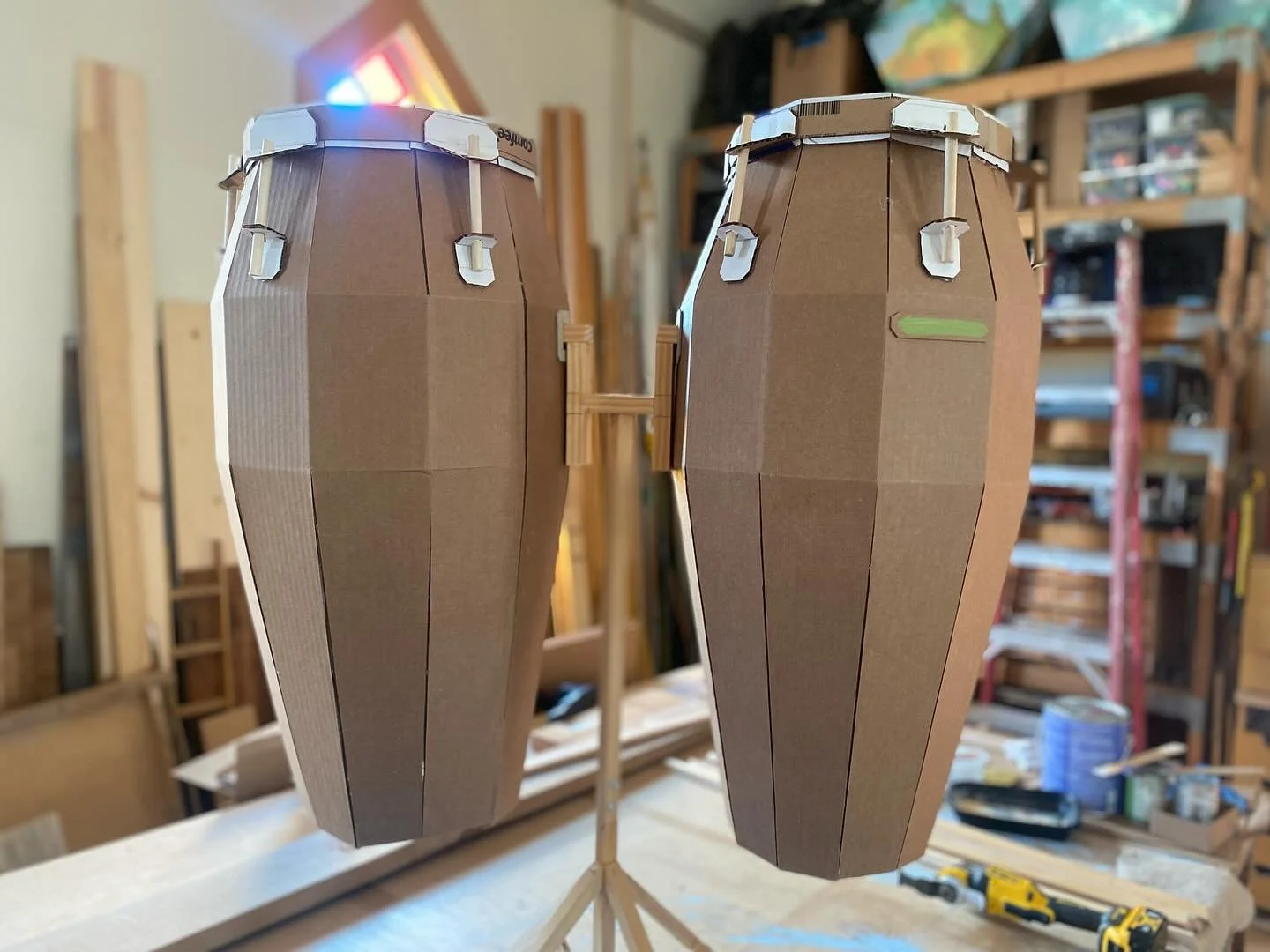 Order up! 🛎️ A couple casual congas collaborating. Stay tuned 🎭🎥 4 of 6 #lostsouls #congas #mic #synth #amp #williamblackjr #percussionist #allroadsleadtosculpture