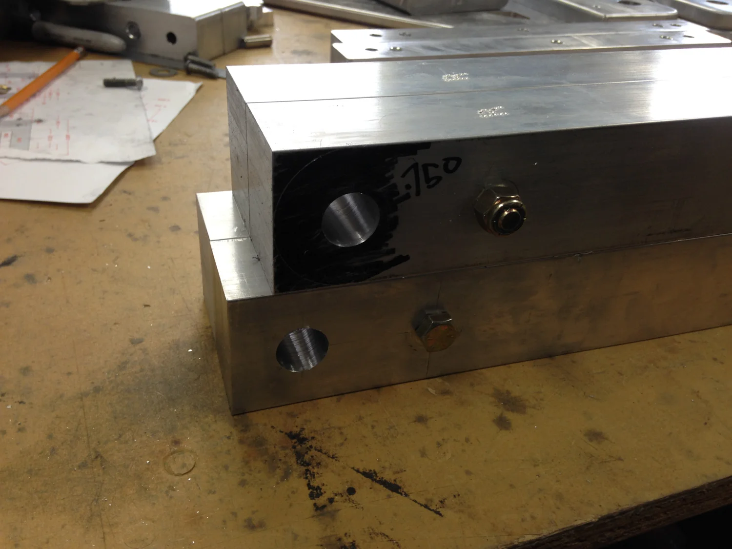 The lift arms had to be line bored in pairs so the distance between pivot points were identical.