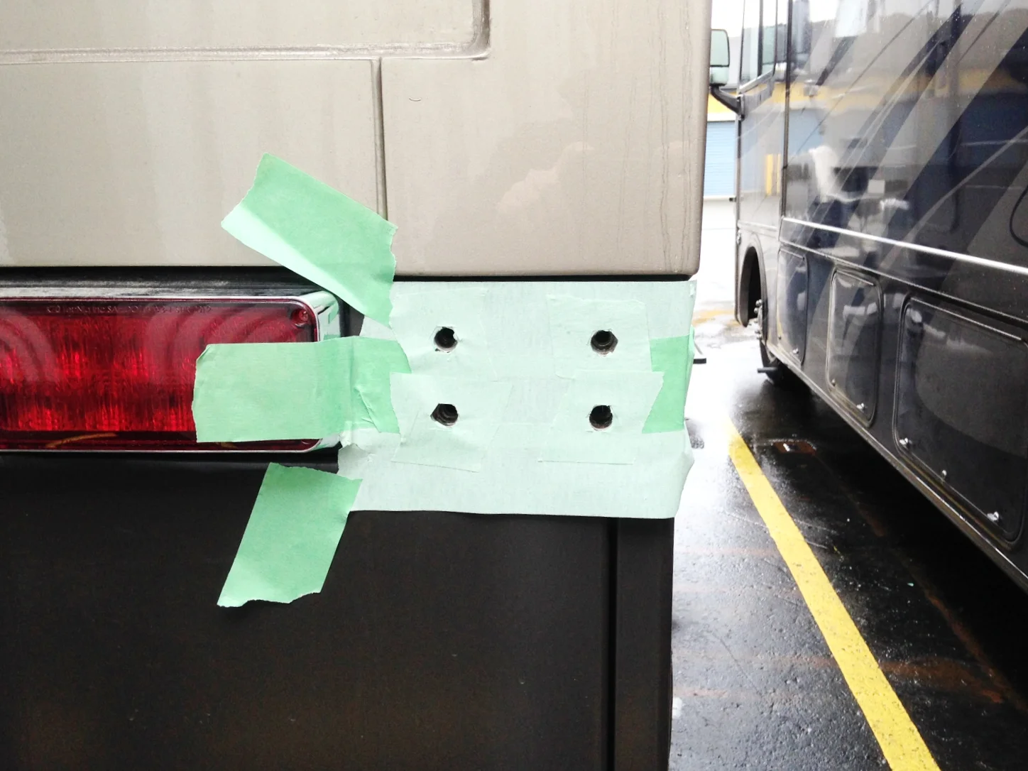 To transfer the hole locations on to the channel, we put masking tape on backwards and pierced the holes. This tape then sticks to the back of the channel.