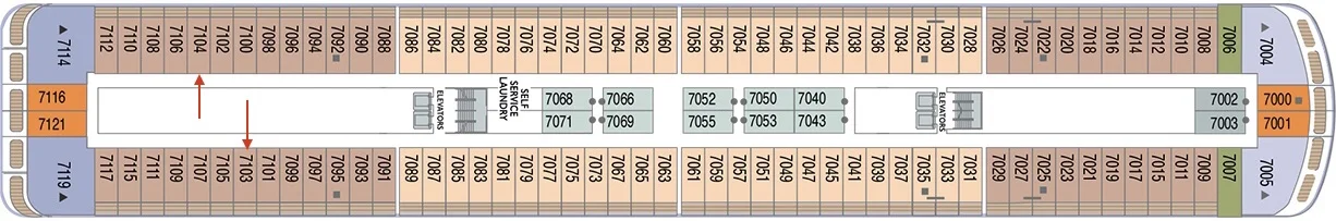 The only downside of being too far towards the bow or stern is the rougher ride in high seas.