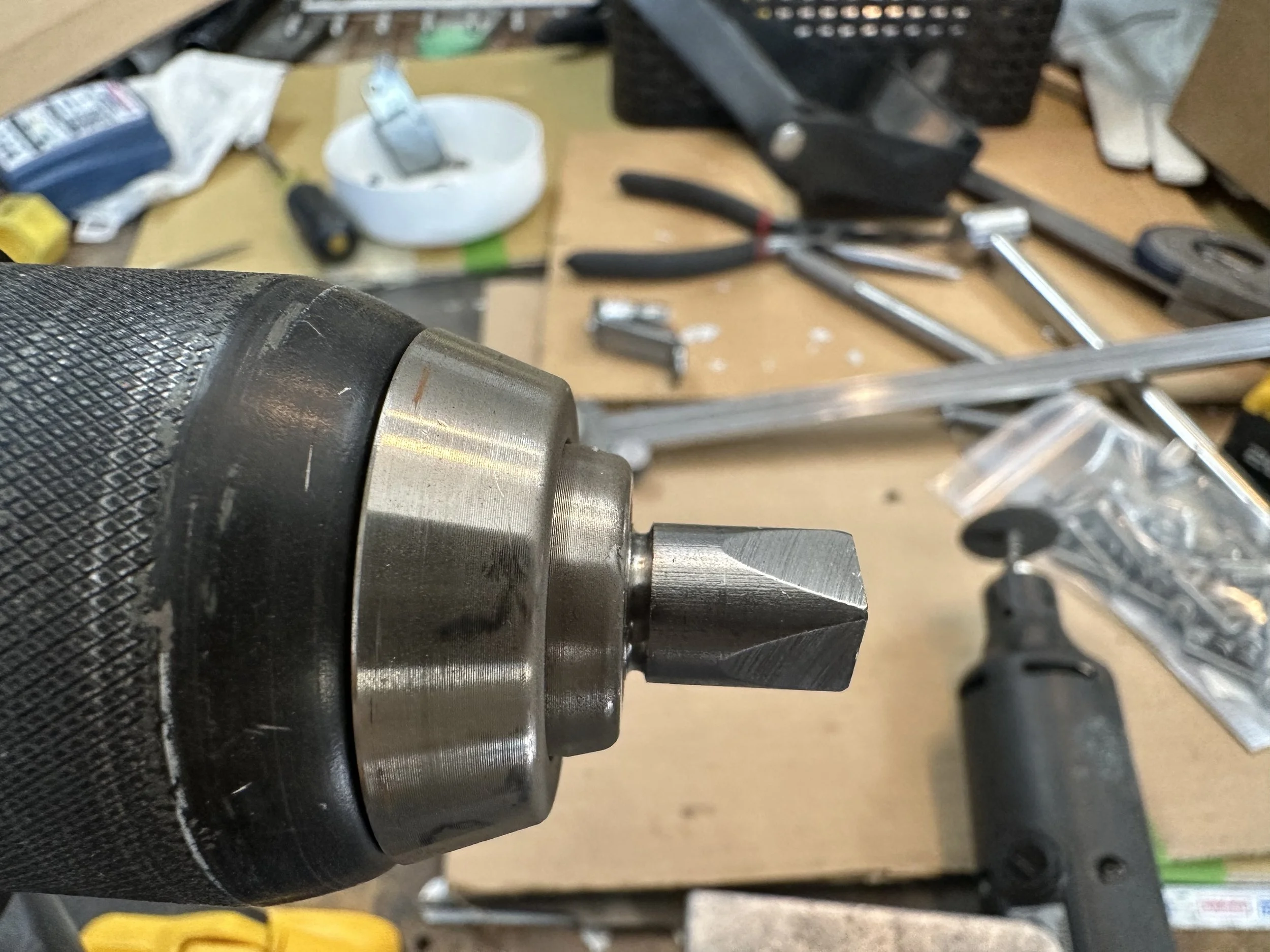   The groove finished to the correct depth and checked with a vernier gauge.  