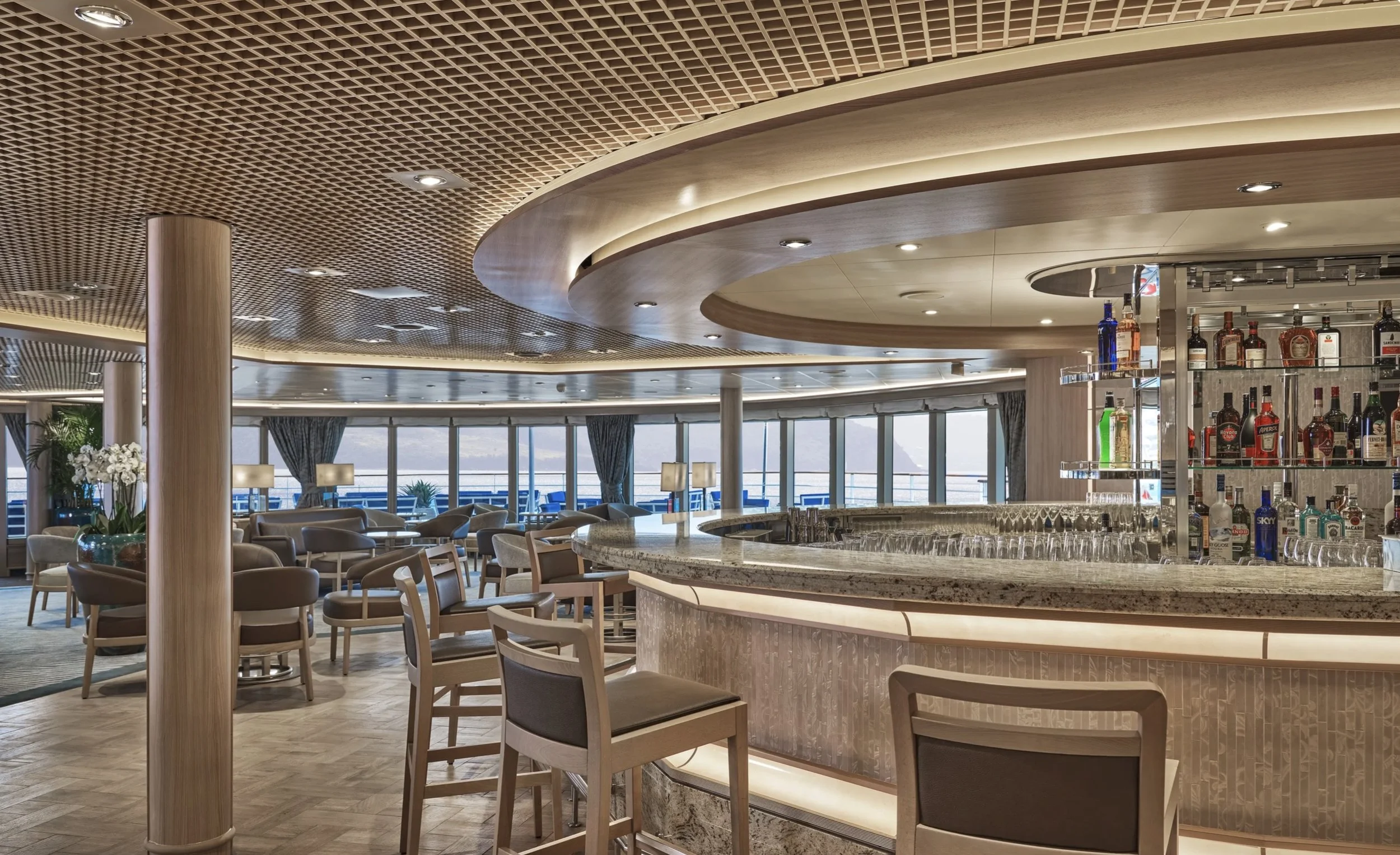 The Panorama Lounge on Deck 9 had an outside area as well.