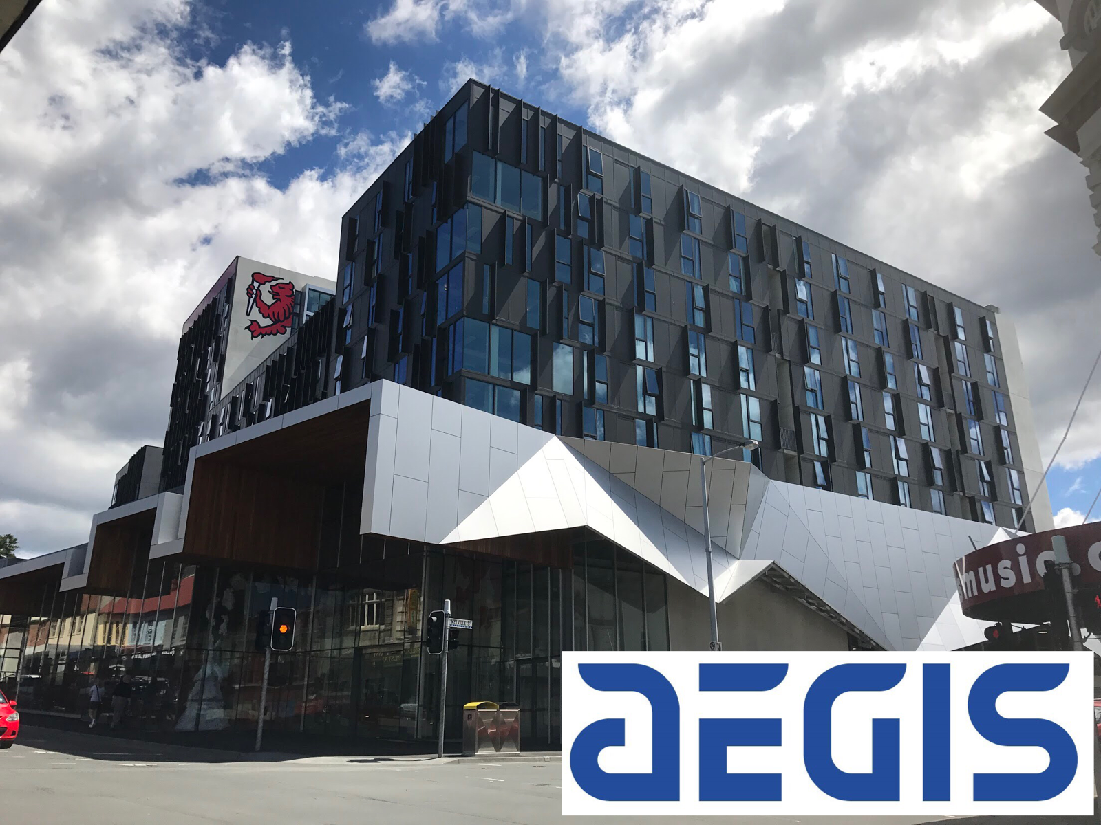 (Photo taken outside UTAS new student accommodation Elizabeth St Hobart)