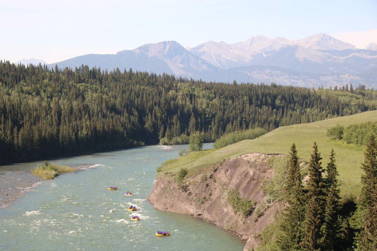 We chose the Horseshoe Canyon rafting trip down the Bow River for our Canadian White Water Rafting adventure. Photo: Chinook Rafting