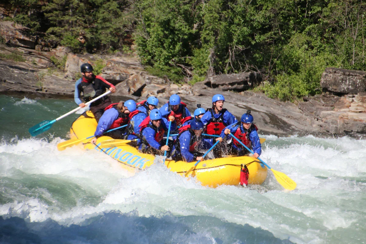 Our incredible guide Alex took us through our first class 4 rapid, which was right around the first bend! Photo: Chinook Rafting