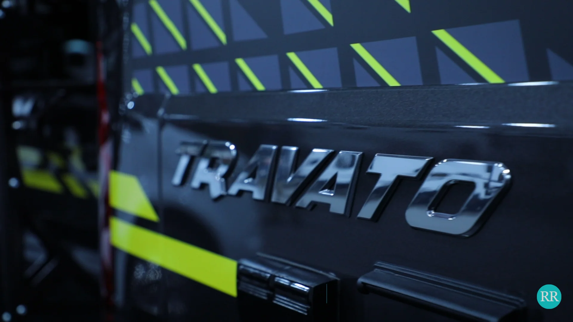 Bold pops of yellow complement the gun-metal grey and matte black exterior paint in the Limited Edition National Parks Foundation Travato.