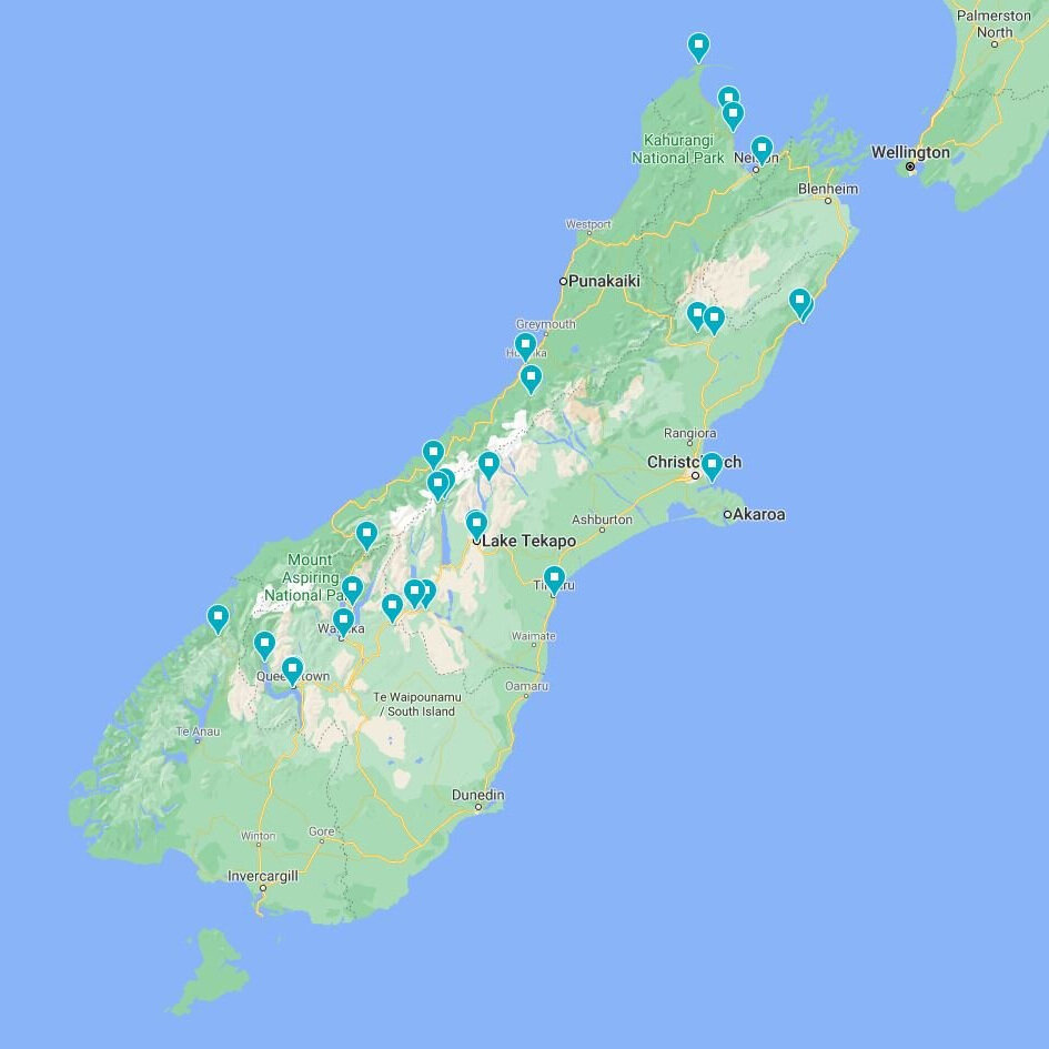 first-south-island-roadie-tagged-locations-map
