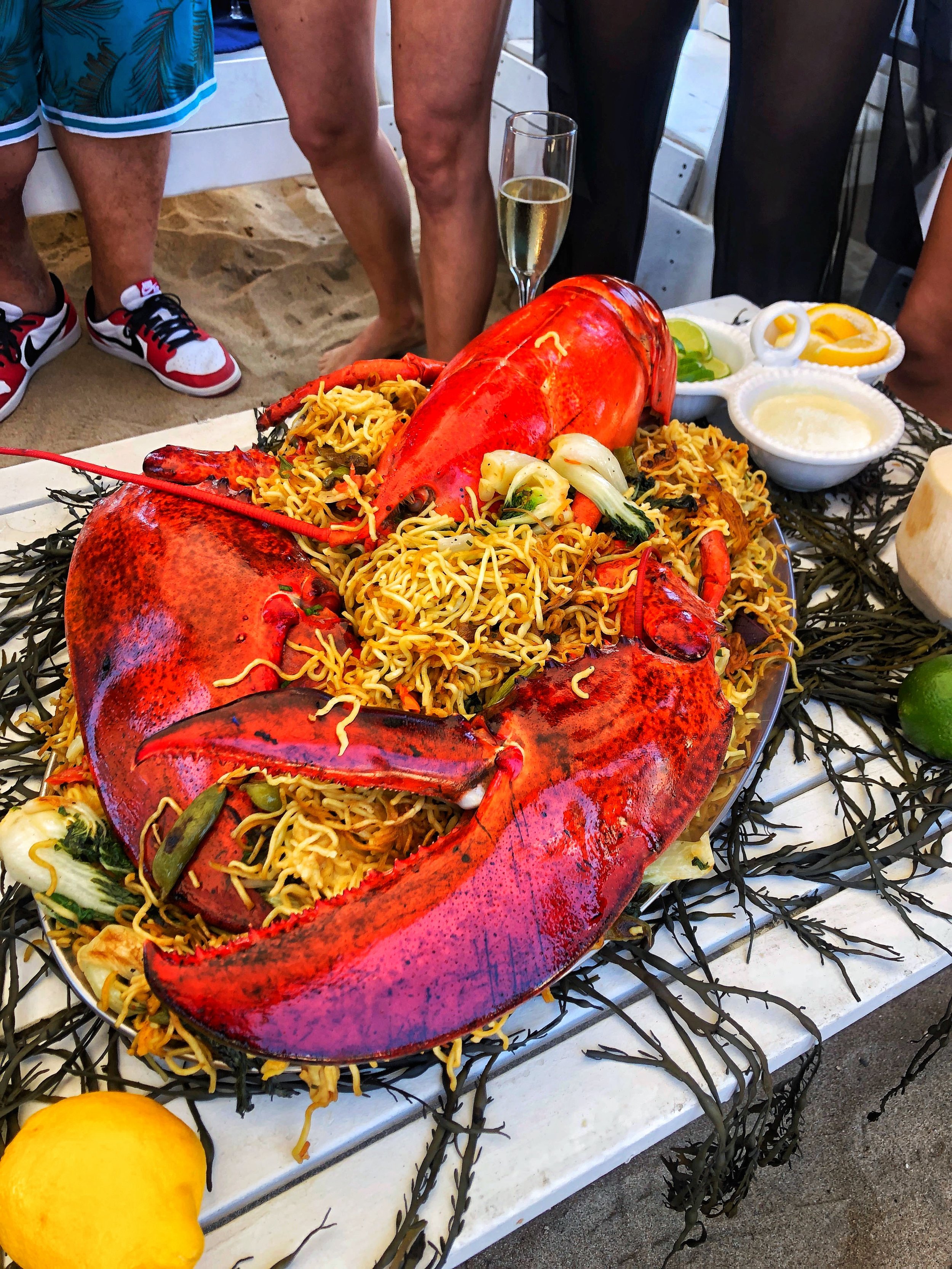 Nood Beach lobster bottle service (photo by Marc Kharrat for Foodbeast)