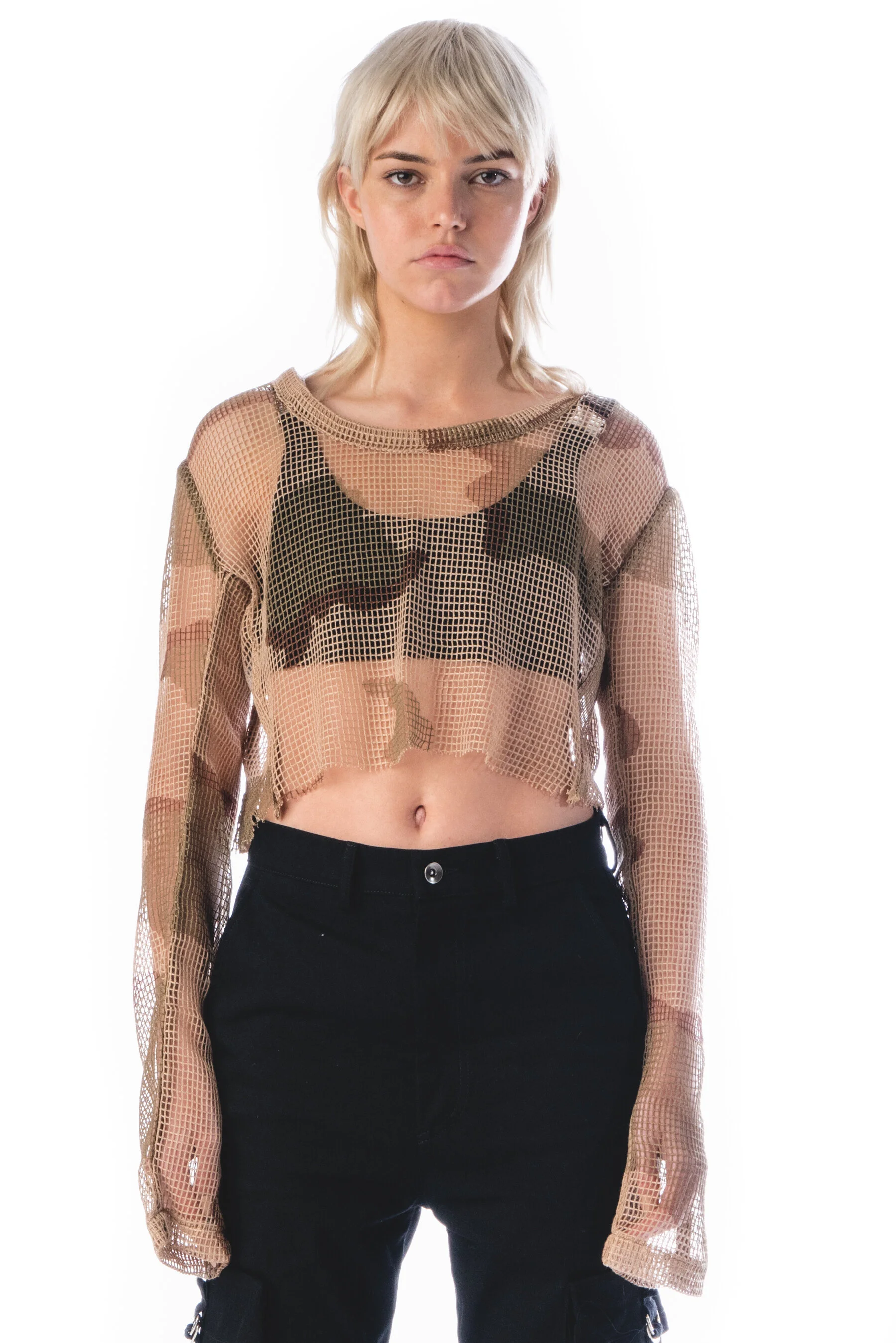 Mesh Scrim Netting Longsleeve Cropped