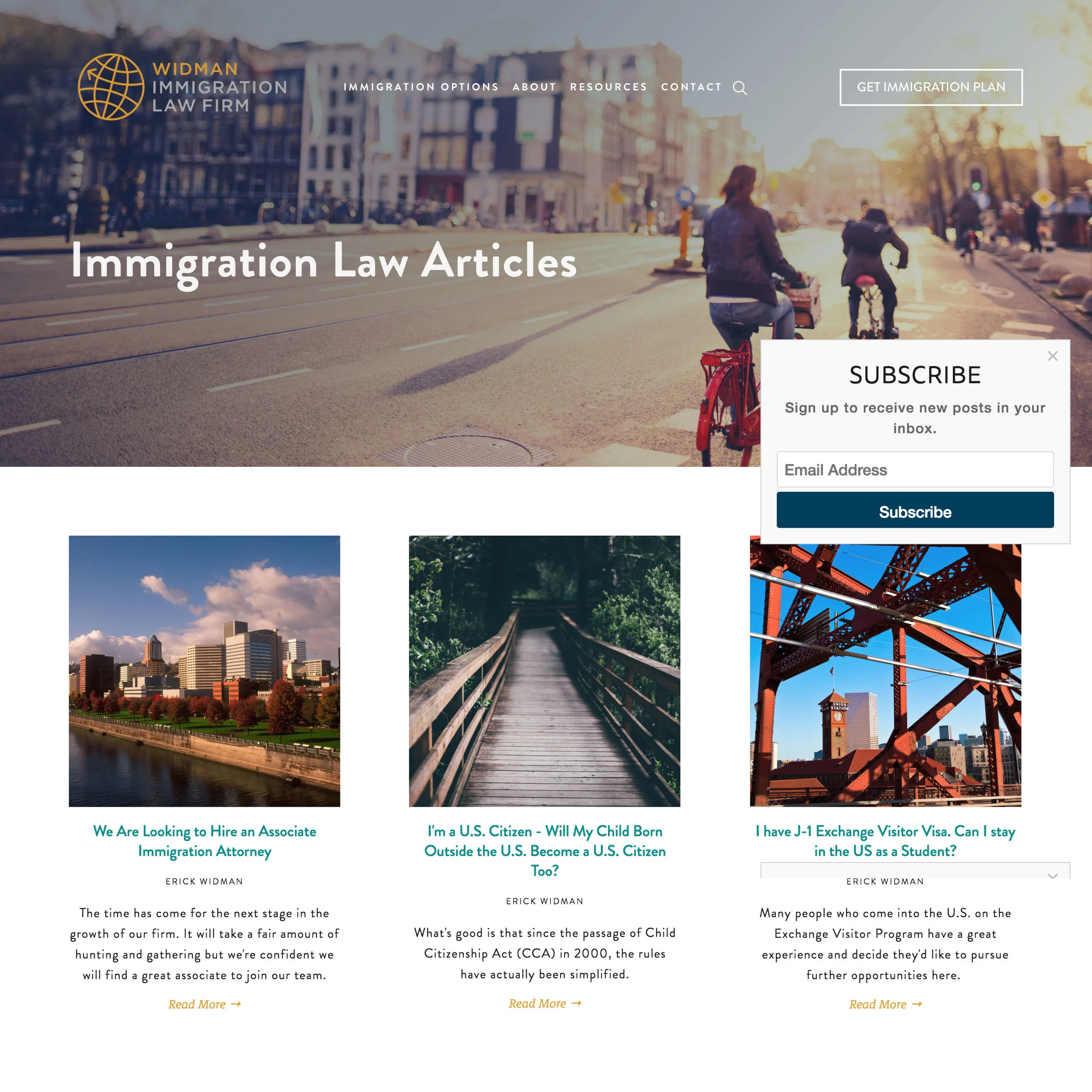 Attorney Law Blog | widmanimmigration.com, designed by Sarah Moon, sarahmoon.net