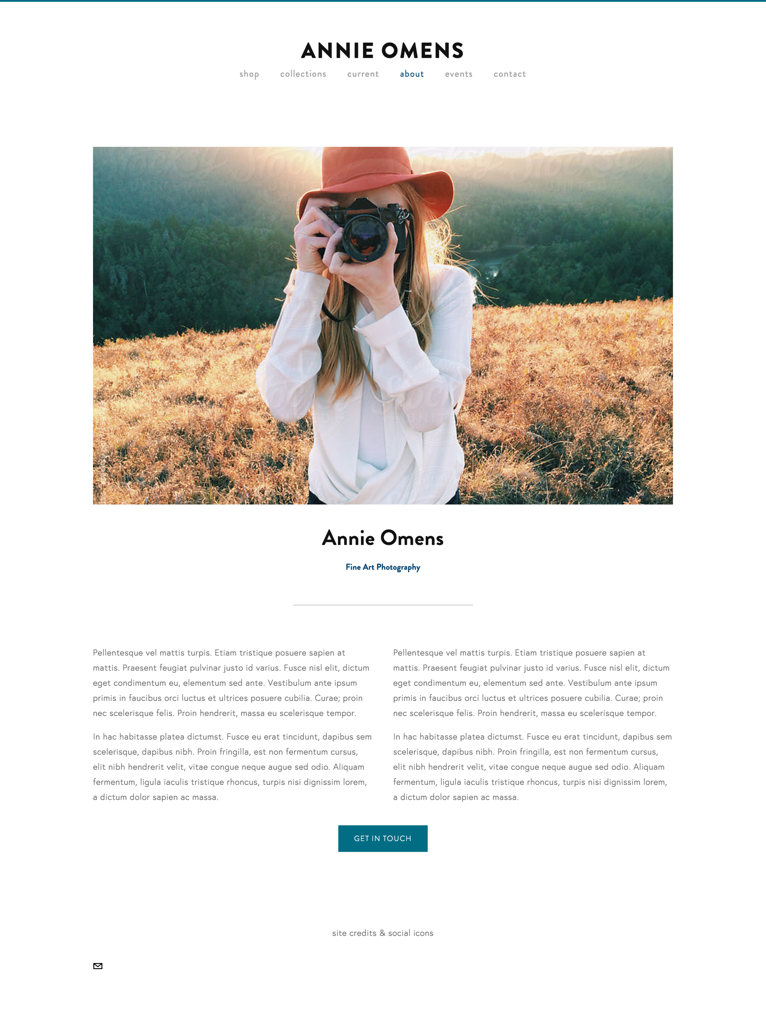 About page design idea by Sarah Moon. #squarespace #webdesign #artistwebsite #photographers