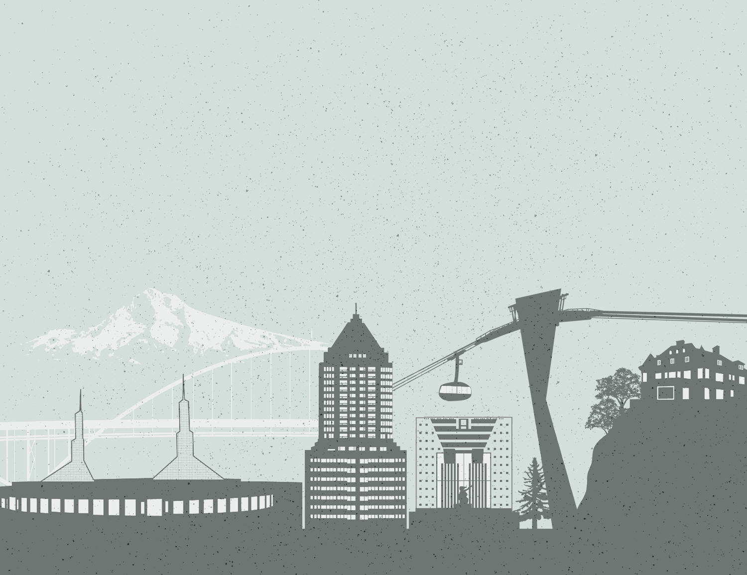 Portland Skyline Illustration for rosslawpdx.com - created by Sarah Moon, sarahmoon.net