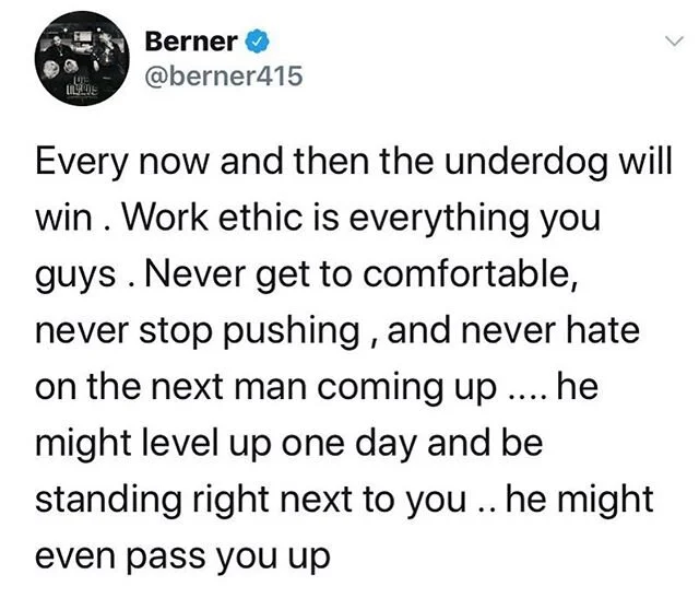 word to @berner415 don&rsquo;t be afraid of hard work! new #ventures on the way! #manifest ! and #execute ! it gets greater later! #alleyoop