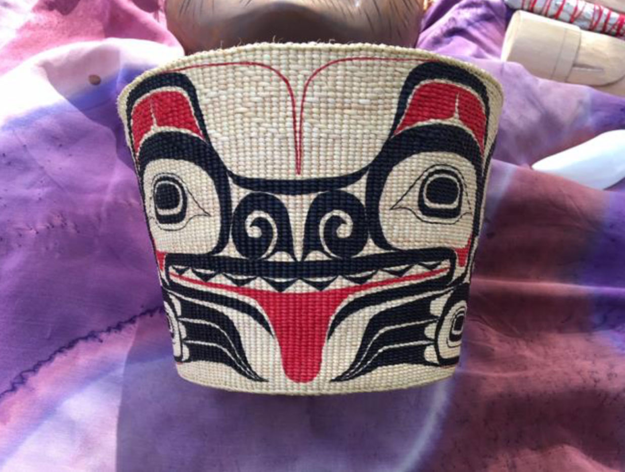 Bear Basket – Woven by Isabel Rorick, Haida Painted by Robin Rorick, Haida