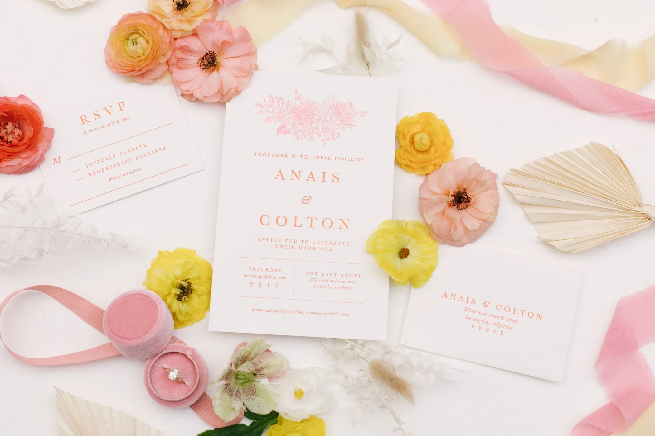 Wedding Invitation Flatlay