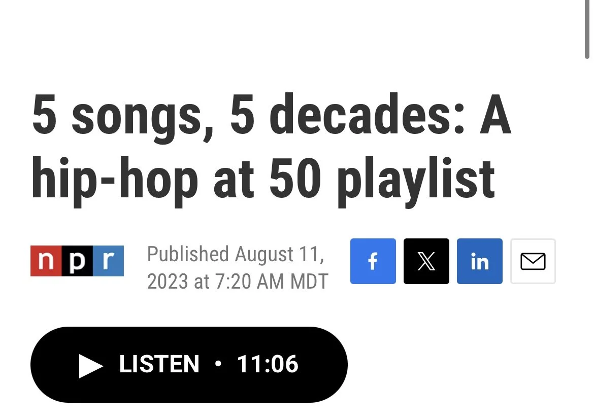 NPR - 5 songs, 5 decades: A hip-hop at 50 playli