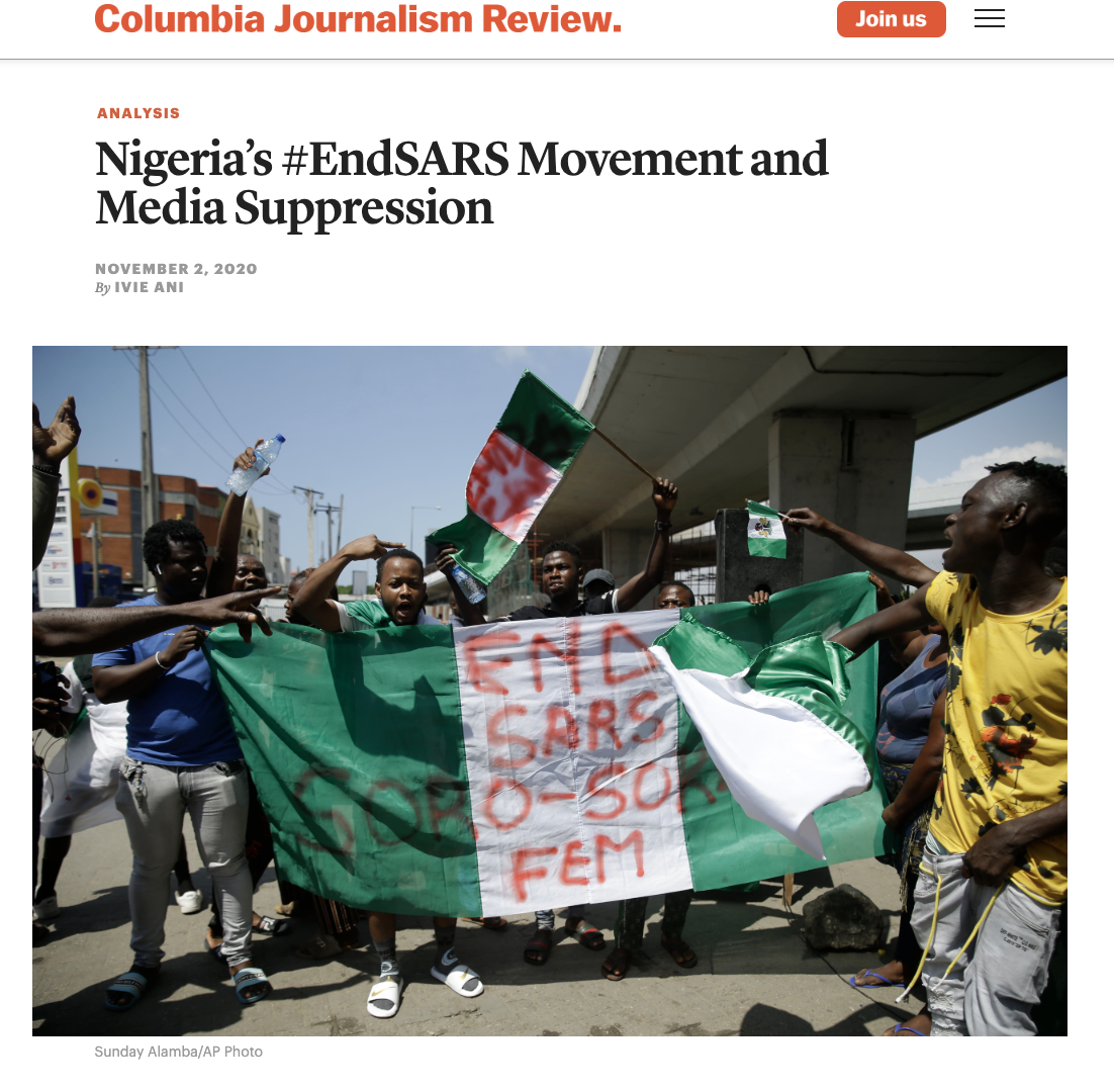 Nigeria’s #EndSARS Movement and Media Suppression
