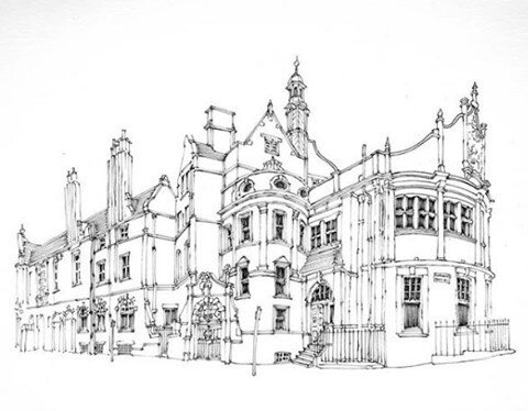 Stunning drawing by @brejanz of our timeless building. The Old Finsbury Town Hall is a great place to host an event or for filming and photoshoots. Follow the link in our bio to get in touch.