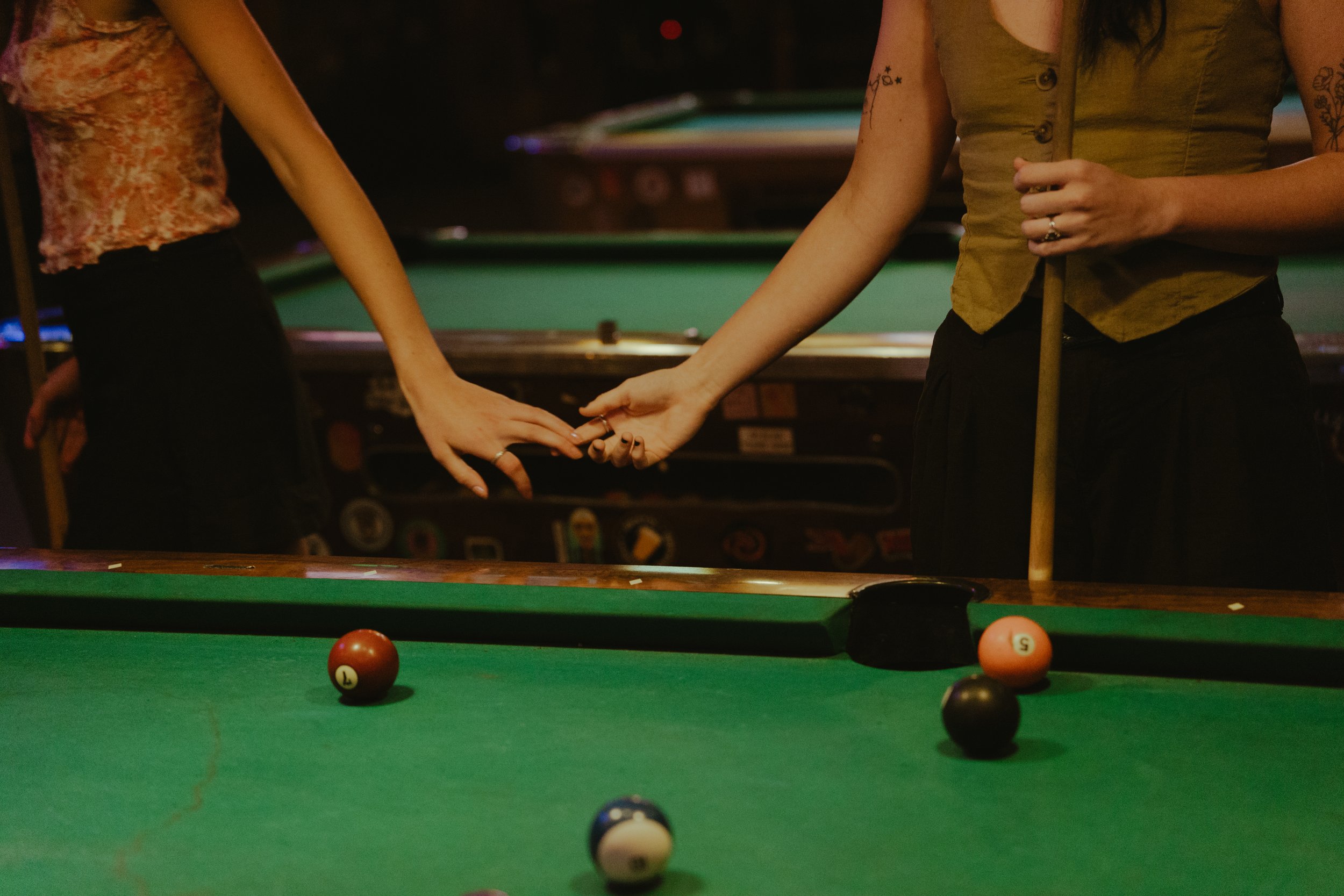 Date Night Couples Session at a Bar | Candid Pool Hall Photos