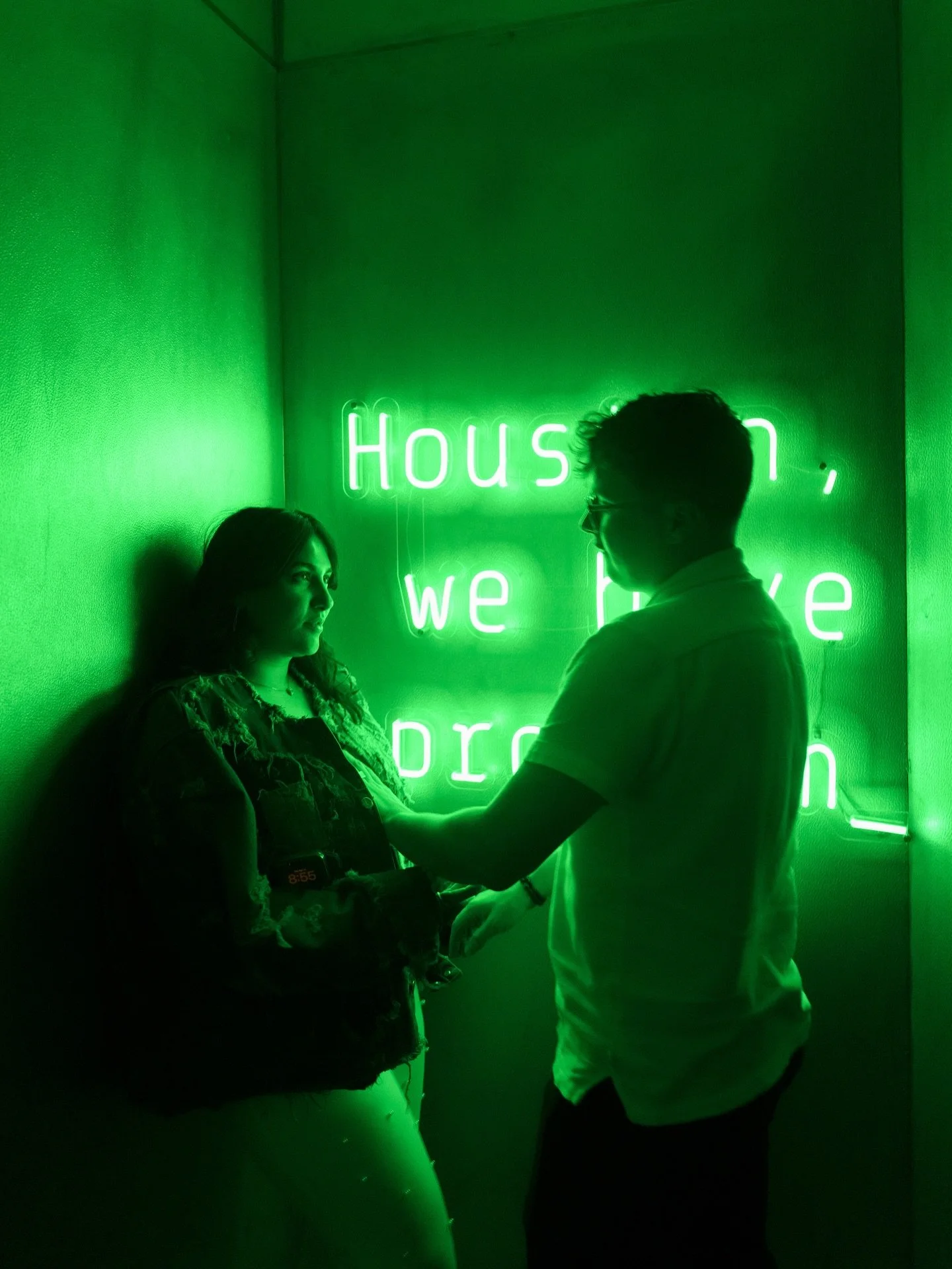 Obsessed with these two! They wanted their engagement session to be centered around Denver and the art around town. We ended up celebrating the session with drinks at a hidden speakeasy in an ice cream shop. The vibes of the green neon sign at the en