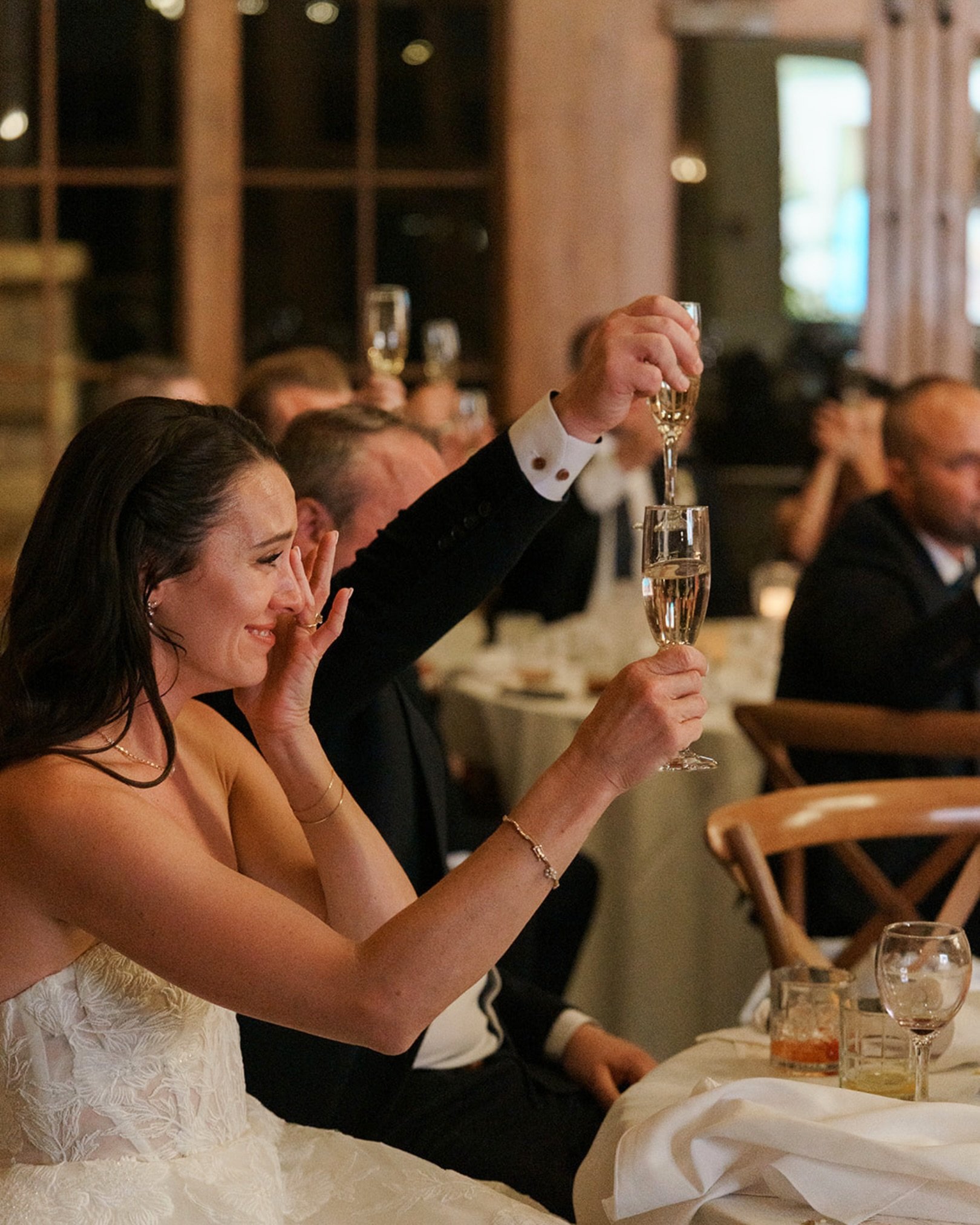 This day was full of so much emotion and so much love. So many beautiful moments and thoughtful touches made this day true to who they were.
The adorable reaction to the bride walking down the aisle as well.
Being entirely present during their cockta