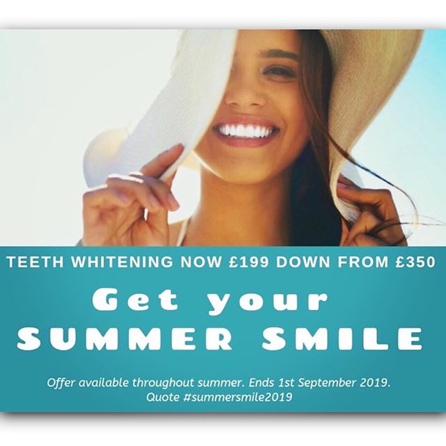 As the temperatures get warmer, our promo's are getting 🔥 HOTTER 🔥 !!! To get you all Summer Smile ready, we are offering all new &amp; existing patients a Teeth Whitening package worth &pound;350 reduced to &pound;199!!! ☀️😁✨ This includes bespok