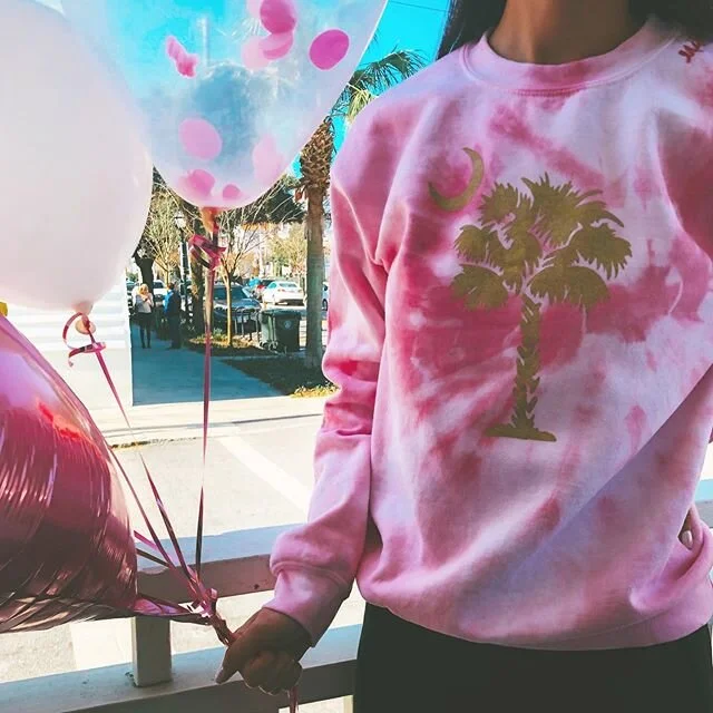 ready to take on Charleston in custom MPUSA tie dyed, hand painted sweatshirts 💕✨🌴 Charleston is a major bachelorette destination and not gonna lie we have the cutest bachelorette merch here 😉 hoping to have a @caconover spotting this weekend