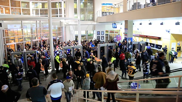 A peak at the crowds leaving the venue.