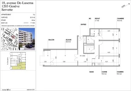 AVENUE DE LUSERNA 18 - CHARMILLE - 4 pièces au 4ème étage 