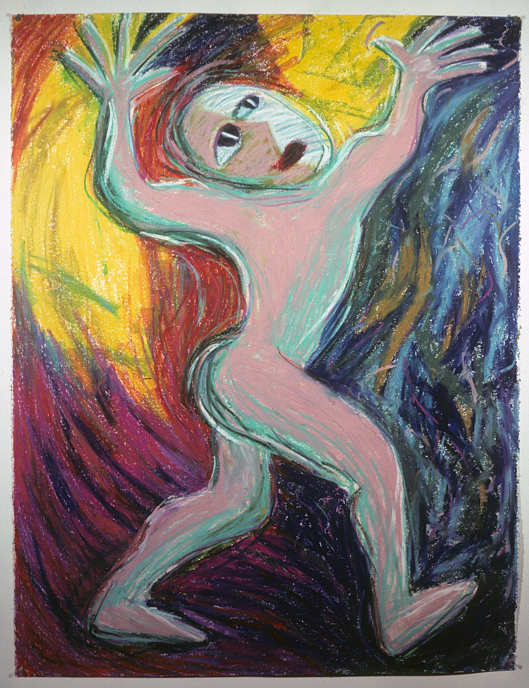 oil stick on paper / 34" x 44"