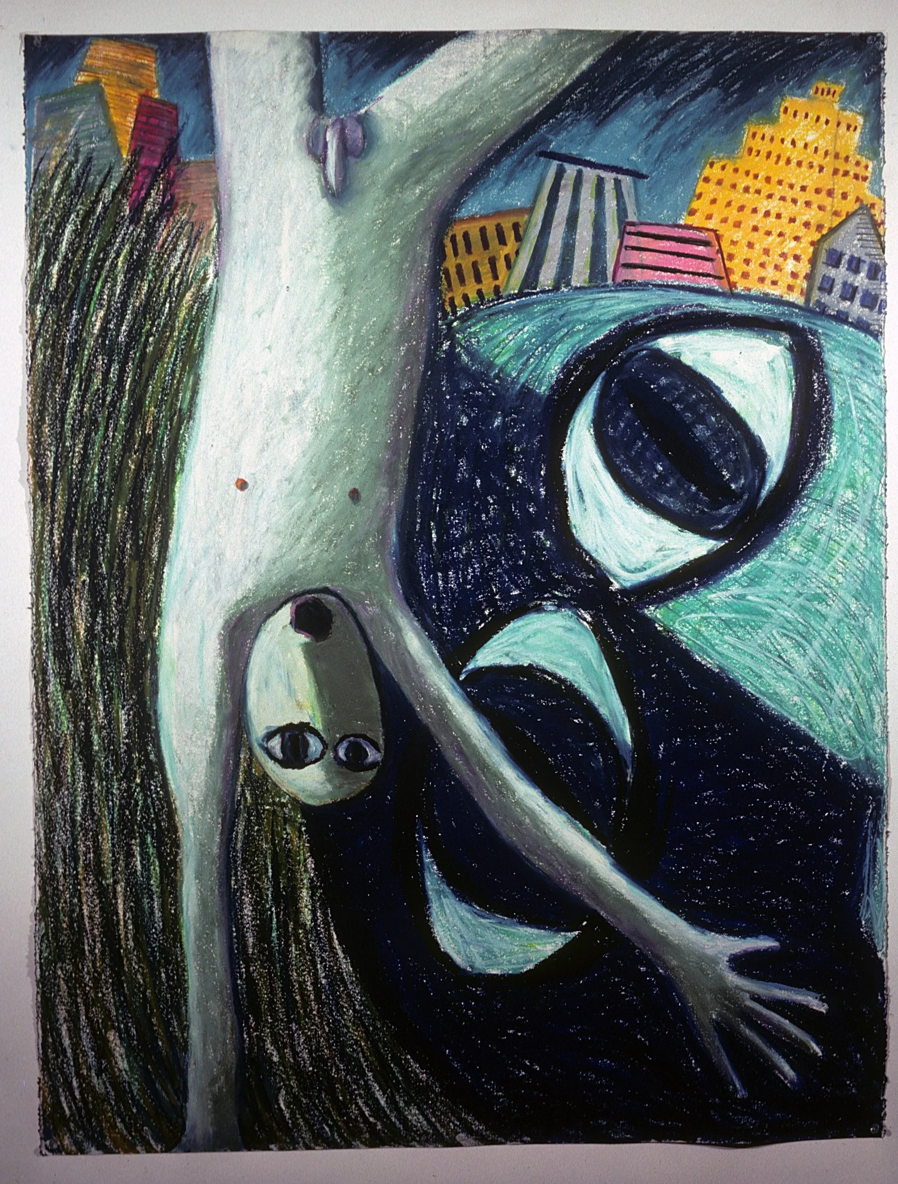 oil stick on paper / 34" x 44"