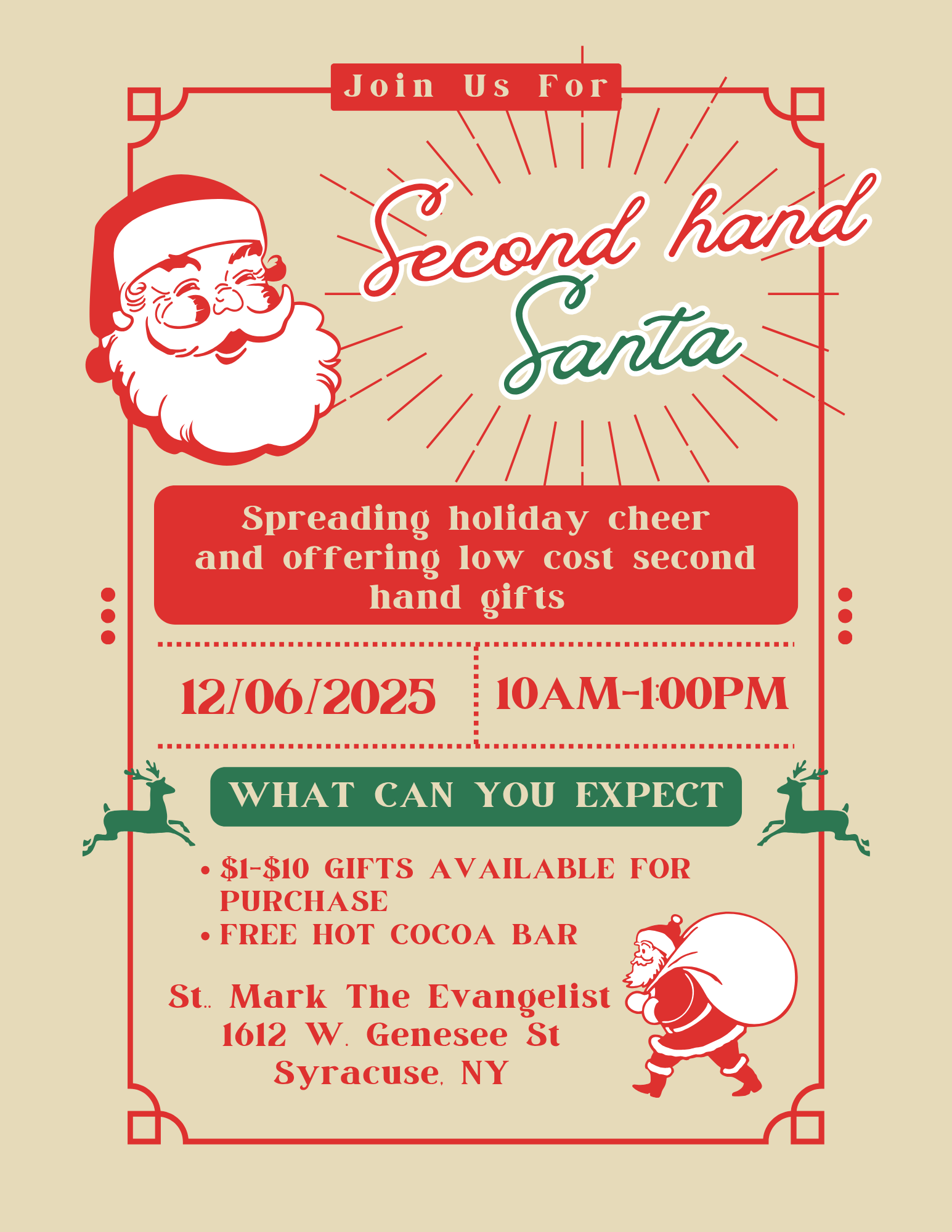 Santa's Seconds — St. Mark the Evangelist Episcopal Church; Syracuse, NY