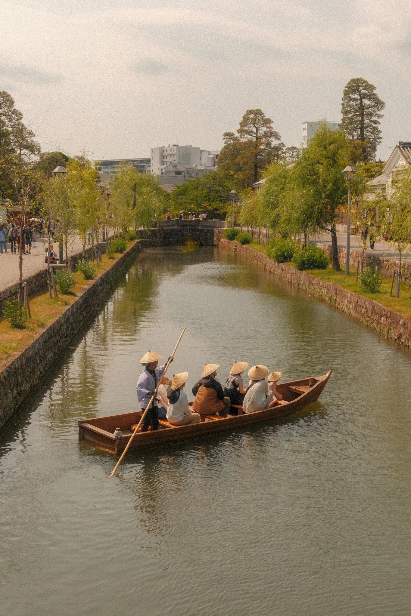 a canal boat ride in Kurashiki, Japan