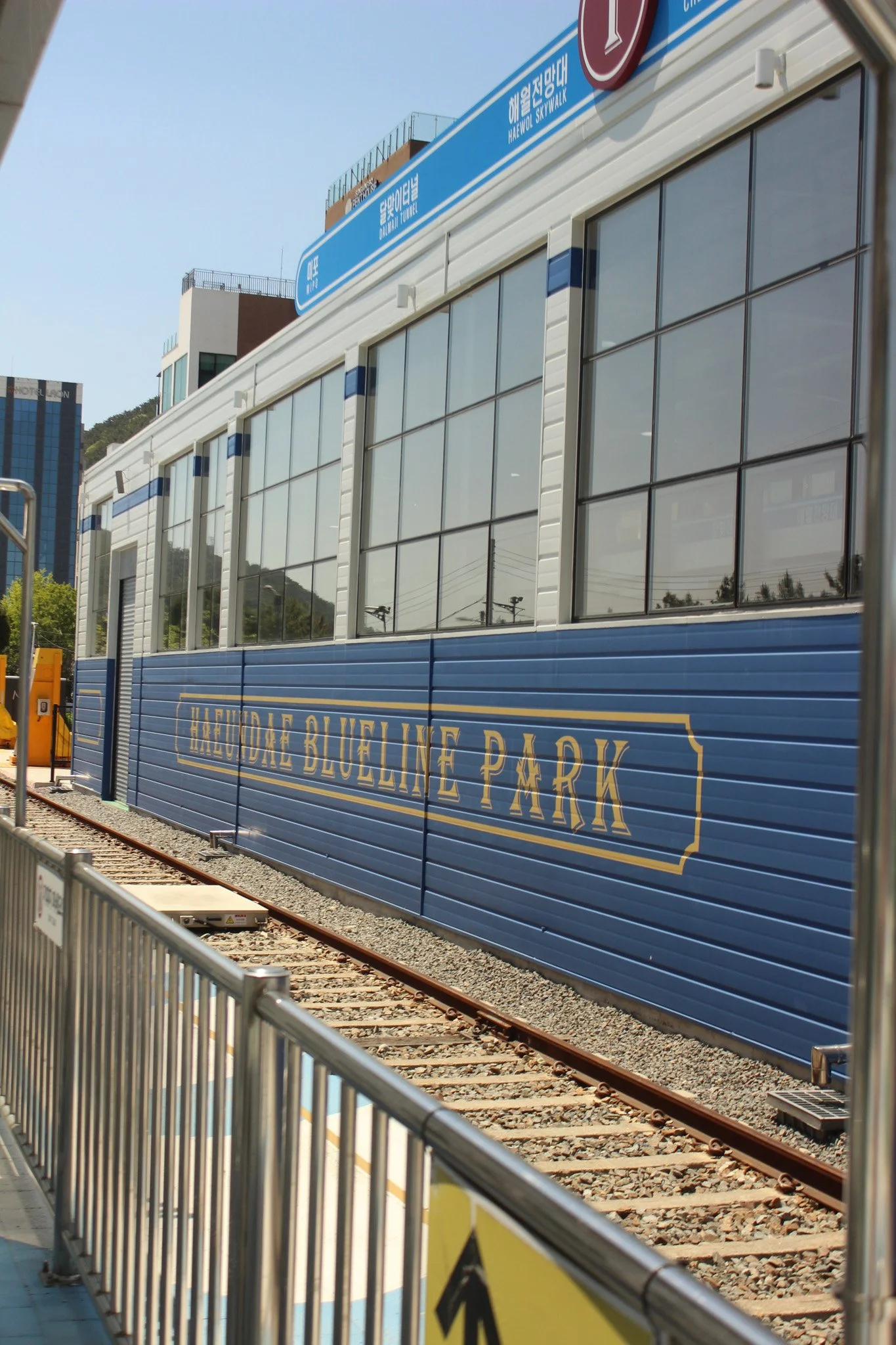 Riding the Haeundae Blueline Park coast by train and Sky Capsule
