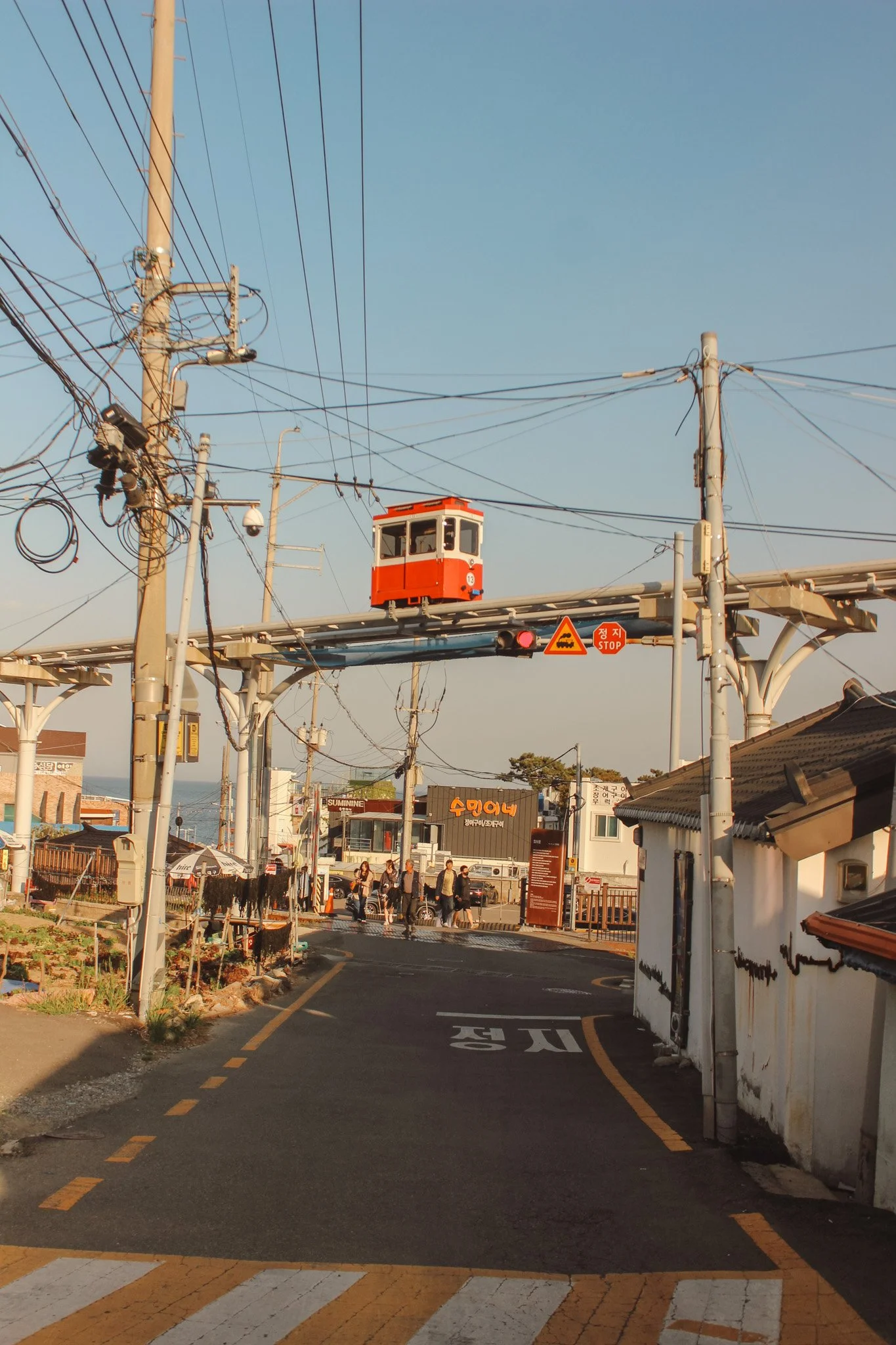 Riding the Haeundae beach train in Busan