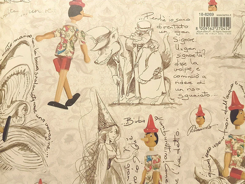 Pinocchio kartos wrapping paper