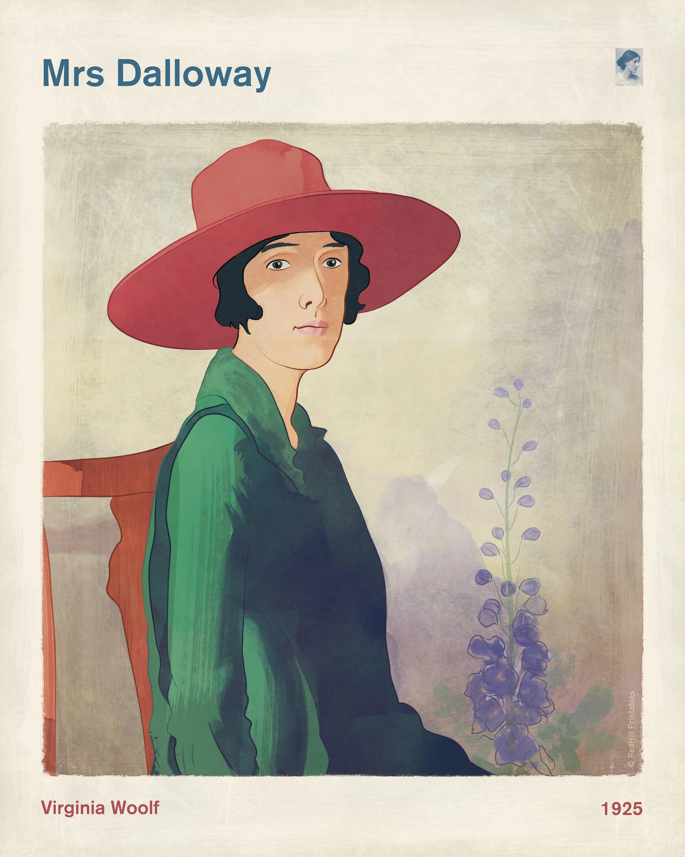 Mrs Dalloway, Virginia Woolf, Print Mounted