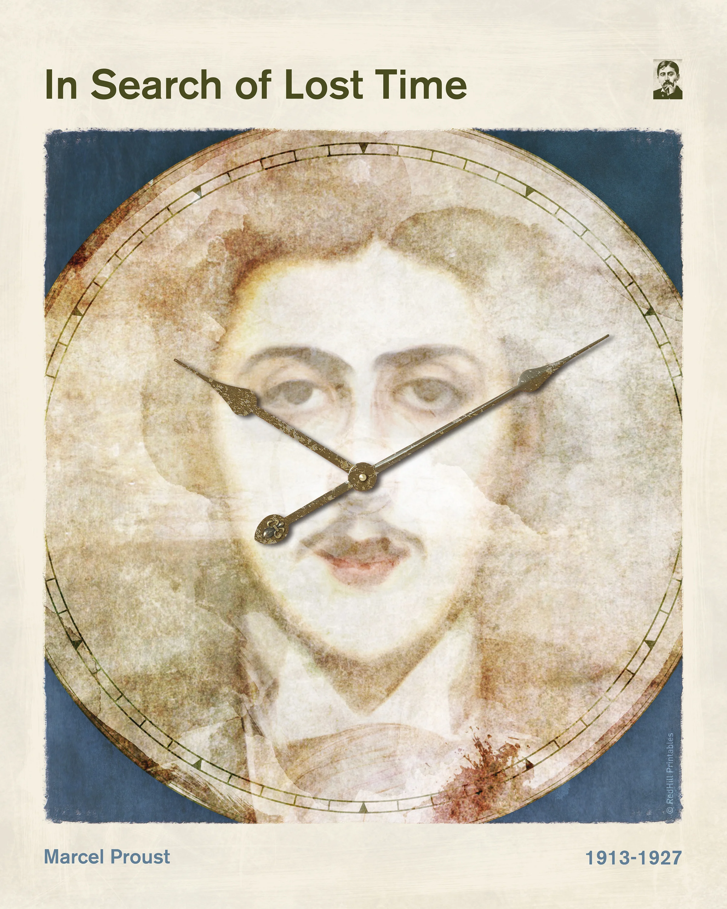 In Search For Lost Time, Marcel Proust, Print Mounted