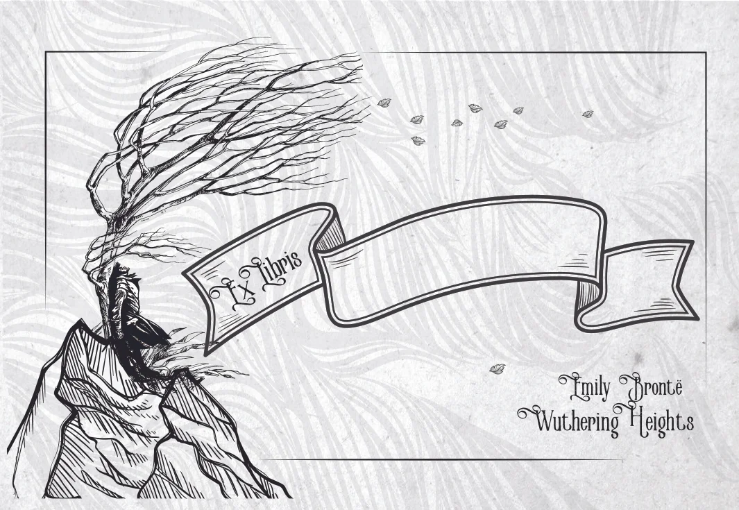 Emily Bronte Sticker Bookplates wuthering heights